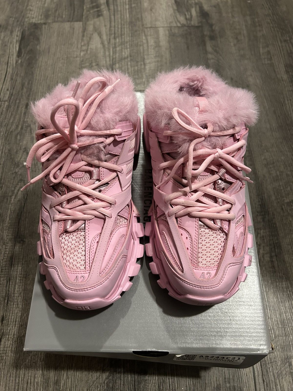 Balenciaga Balenciaga Track Mule Pink Faux Fur (Women’s) Size US 9 / EU 42 - 2 Thumbnail