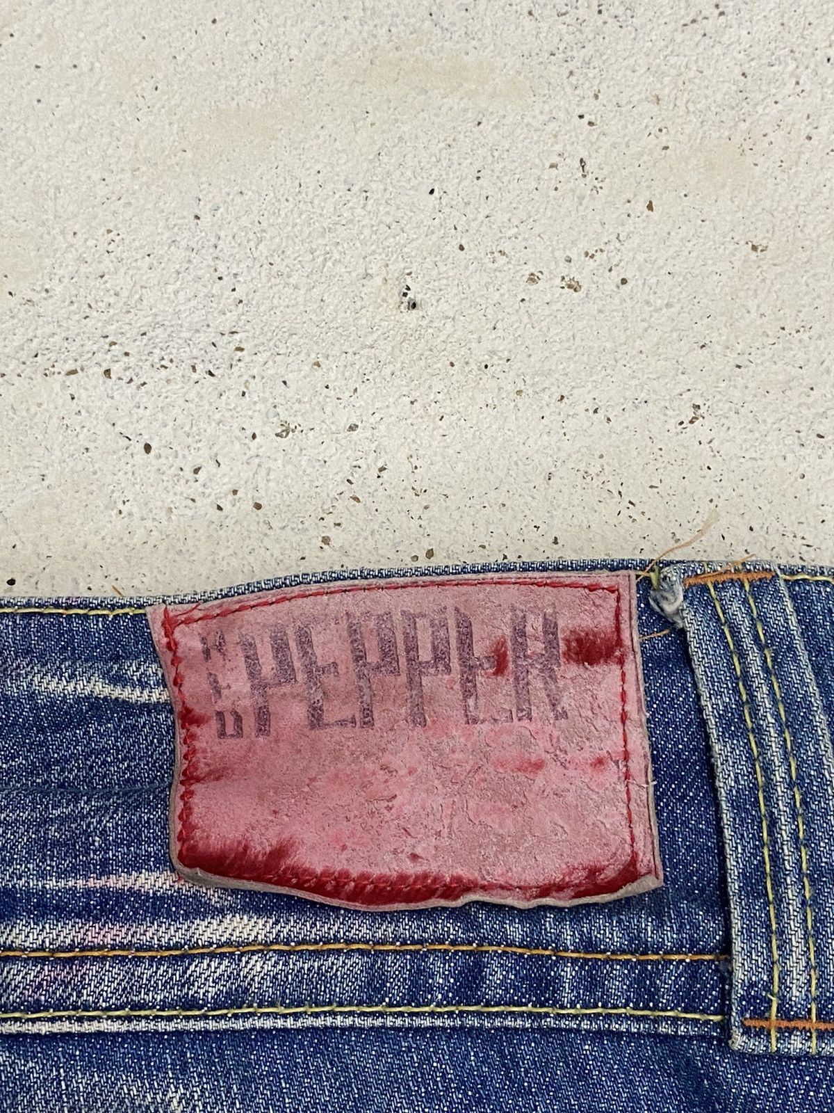 Japanese Brand × Le Grande Bleu (L.G.B.) Flare Red Pepper Jean Japan Unisex Mud Washed Upper Clawn Size US 29 - 13 Thumbnail