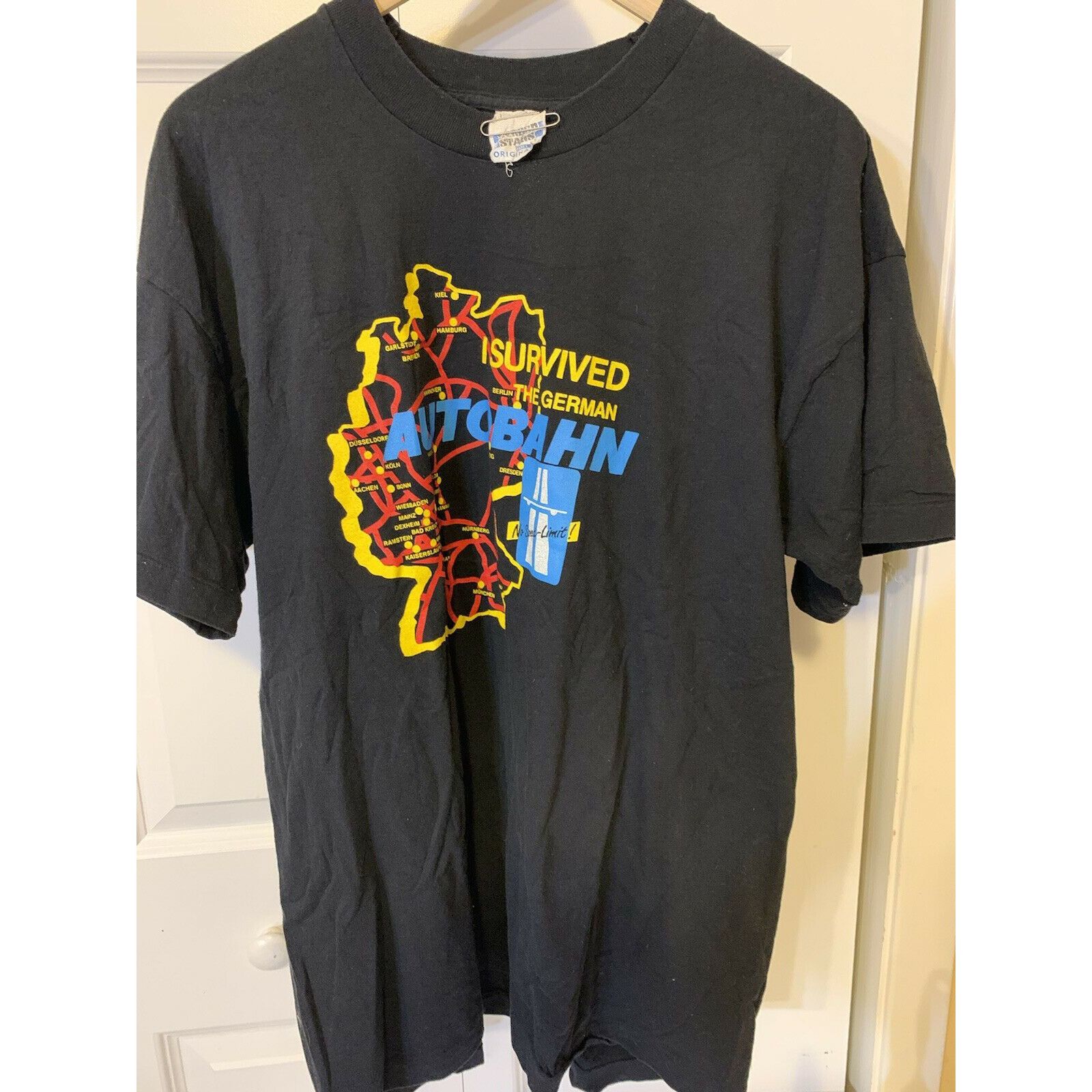 Other Vtg 80s T Shirt Screen Stars I Survived The German Autobahn Size US XL / EU 56 / 4 - 3 Thumbnail