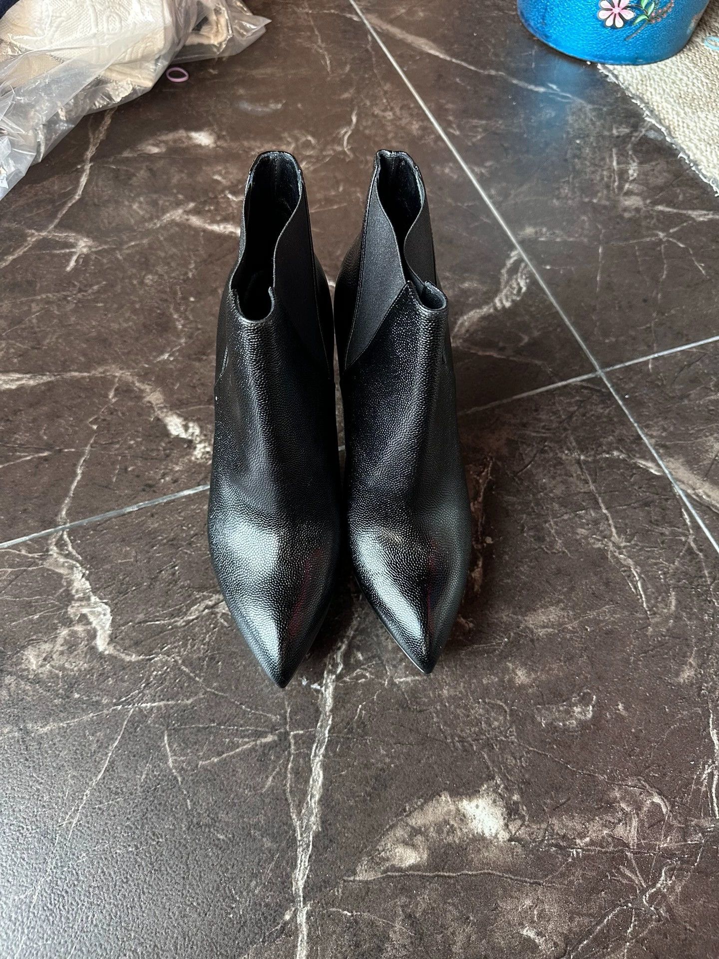 Saint Laurent Paris SAINT LAURENT Caviar Pointed Toe Short Boots Black Size US 5.5 / IT 35.5 - 2 Thumbnail