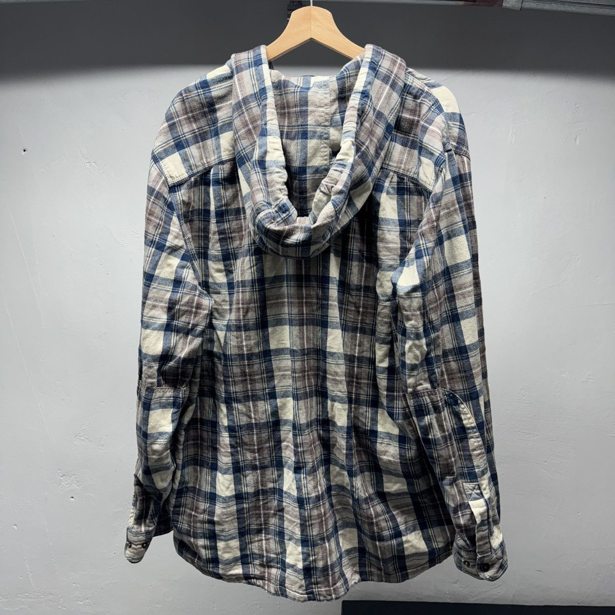 Vintage LL Bean Hooded Plaid Flannel Shirt ERD Grunge Chrome Size US XL / EU 56 / 4 - 2 Thumbnail