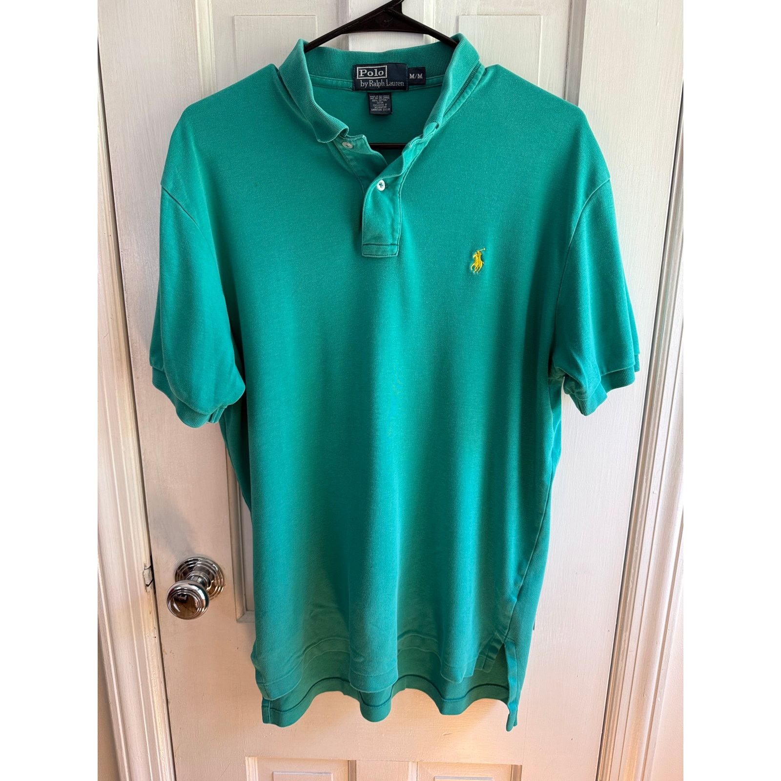 Polo Ralph Lauren Rare Vintage Polo Ralph Lauren Mint Green Gold Pony Med Size US M / EU 48-50 / 2 - 1 Thumbnail