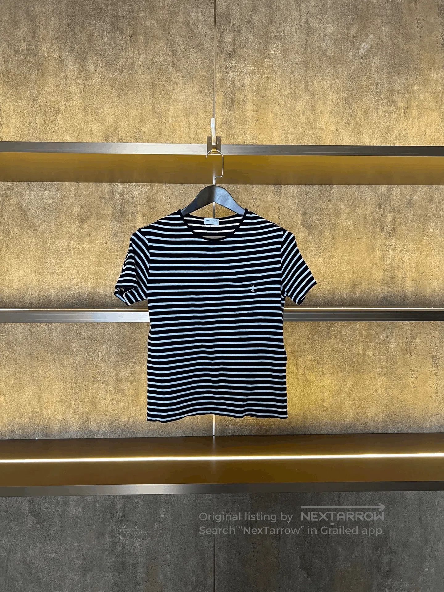 Saint Laurent Paris SLP Striped Short-Sleeve Top. Size US S / EU 44-46 / 1 - 1 Thumbnail