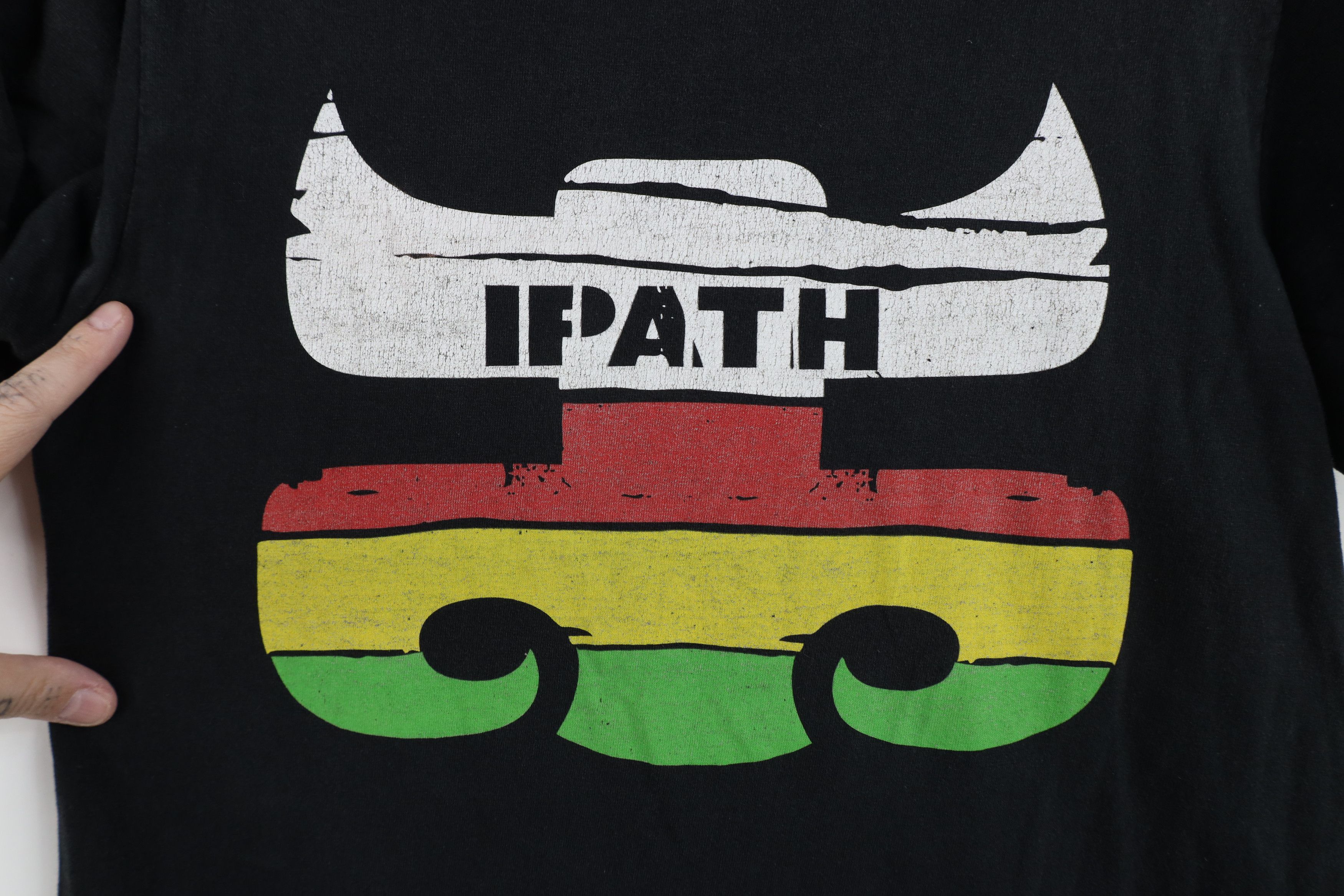 IPATH Vintage 90s Y2K Ipath Footwear Skateboard T-Shirt Black Size S / US 4 / IT 40 - 4 Thumbnail