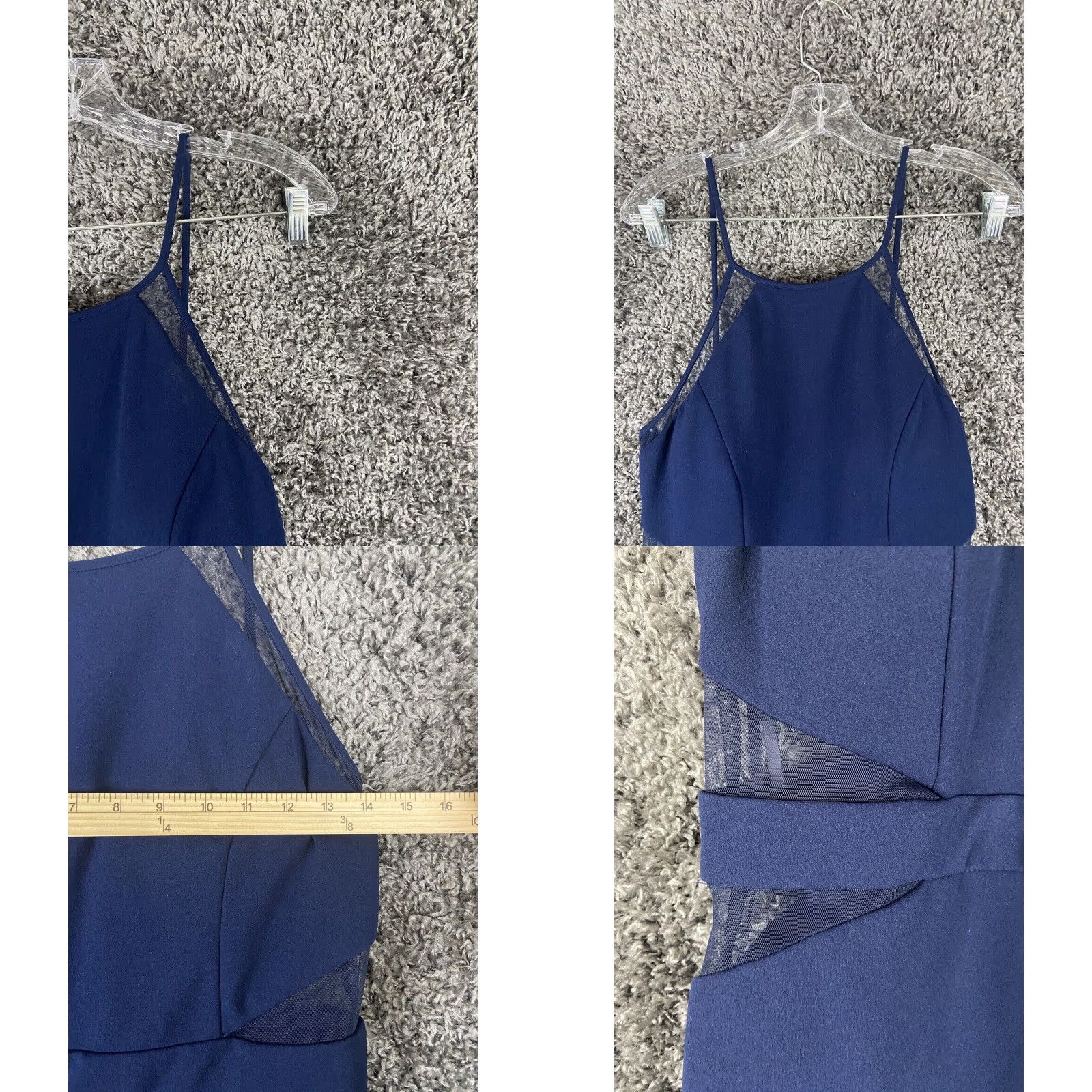 Vintage NEW City Studio Macy’s Gown Dress Women’s 11 Petite Sheer Sides Sleeveless Slit Size L / US 10 / IT 46 - 8 Thumbnail
