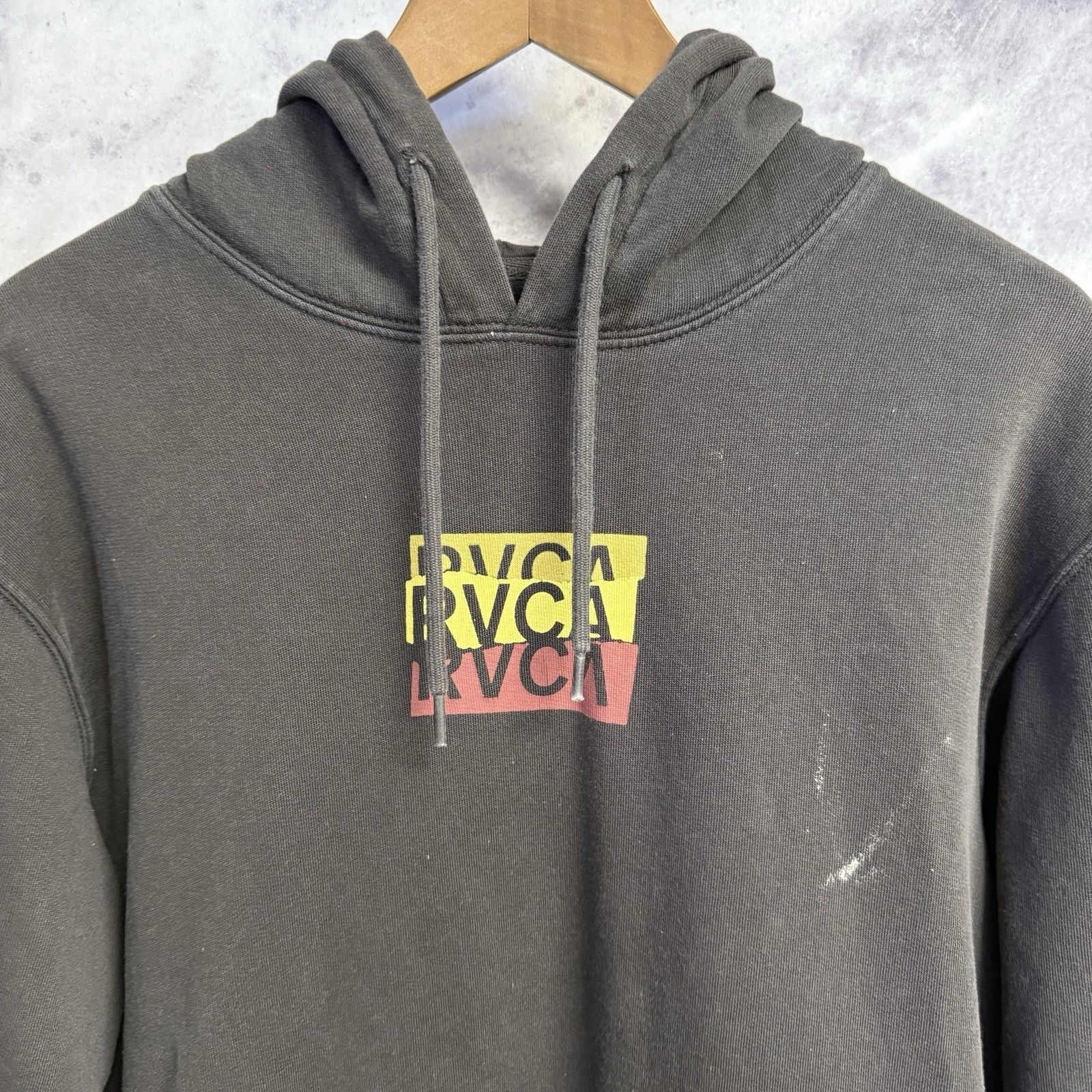 RVCA RVCA Hoodie Sweatshirt Mens Medium Faded Black Surf Skate Size US M / EU 48-50 / 2 - 1 Thumbnail