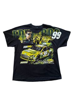 NASCAR NWT NASCAR Shirt Racing T-Shirt Yellow Vintage Car 2000s