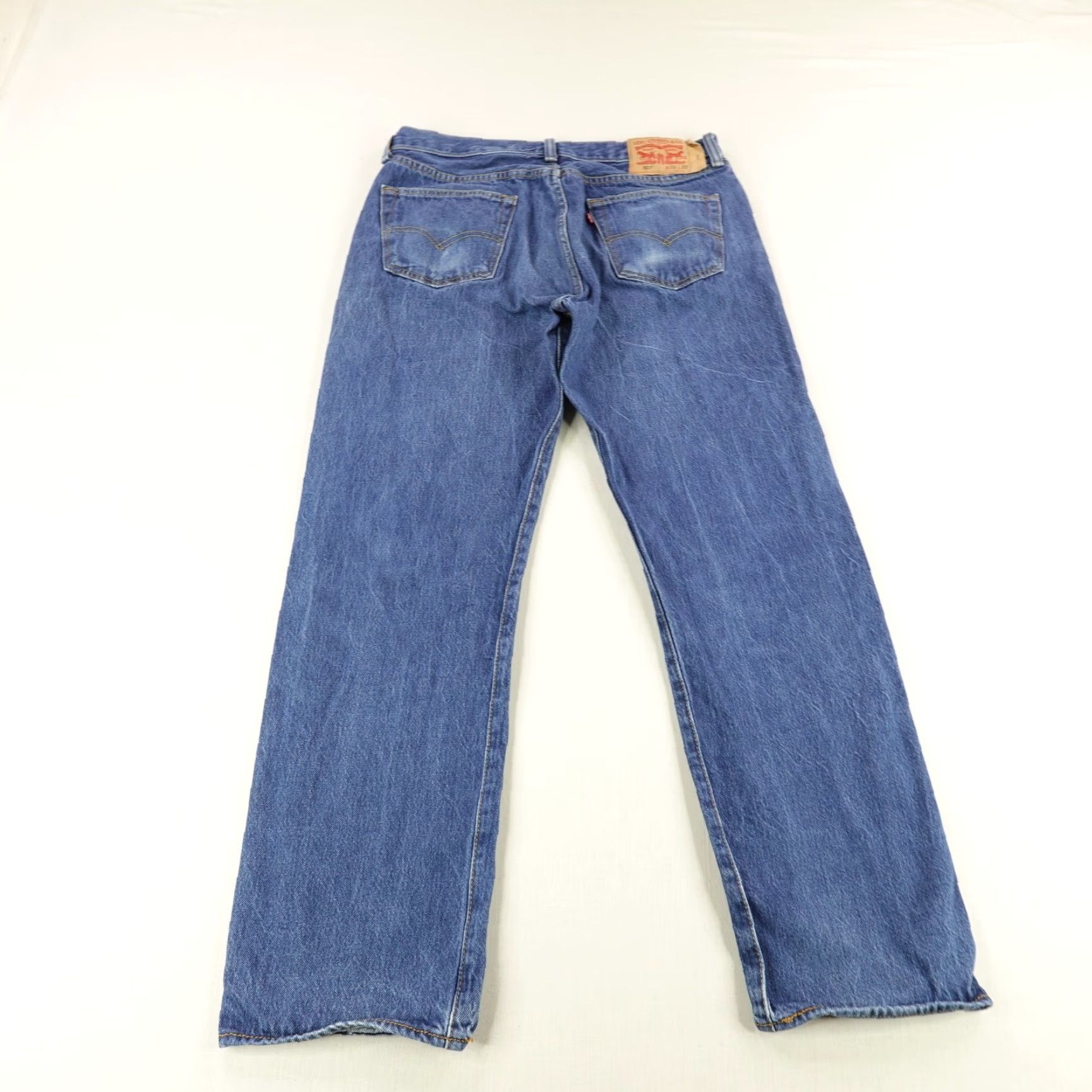 Levi's Levi's 501 Jeans Mens 36x33 Blue Denim Button Fly Straight Regular Waist 36 Inseam 29 Color: Blue Pattern: Solid Size US 33 - 5 Thumbnail