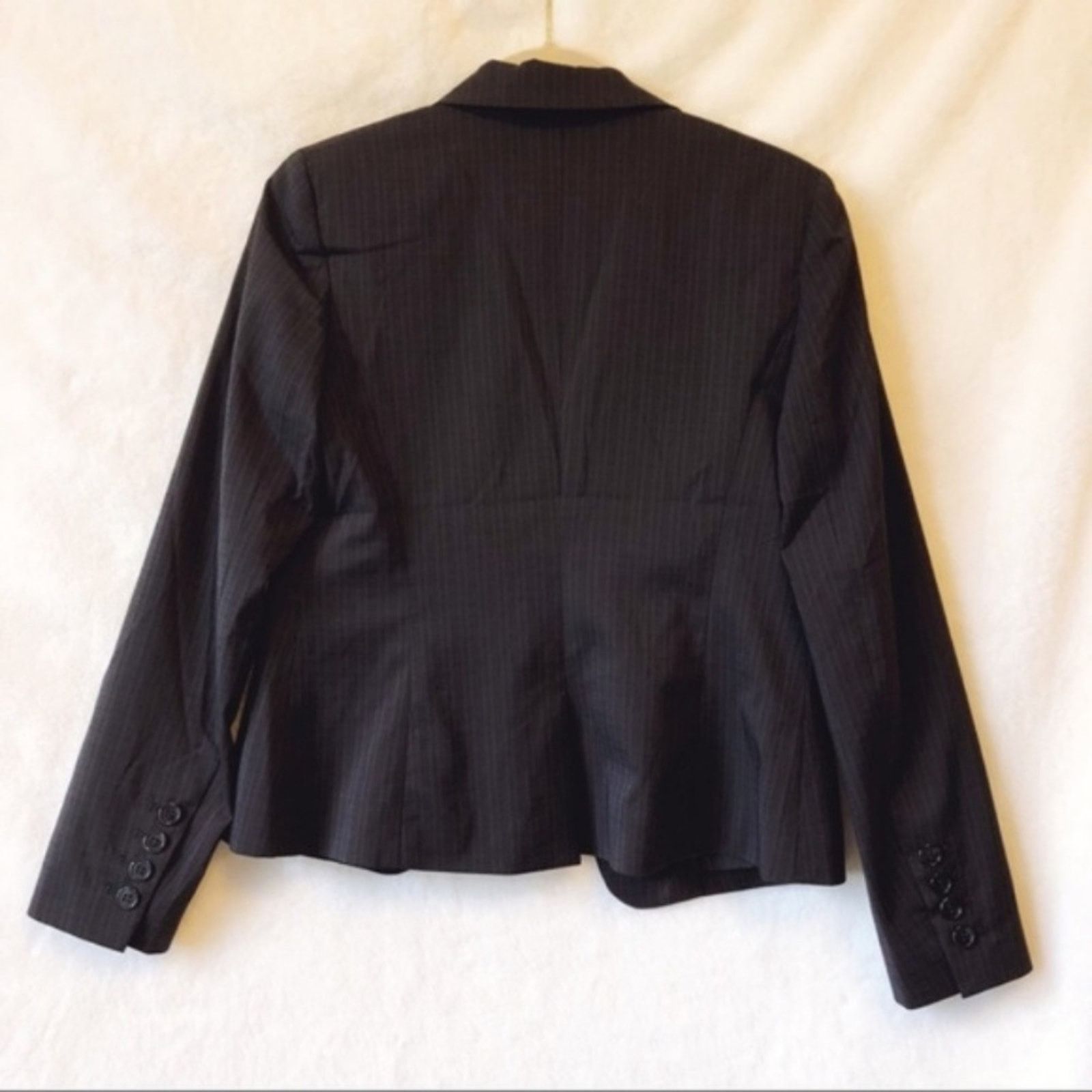 Ann Taylor Ann Taylor Striped Black Suit Blazer Size XS / US 0-2 / IT 36-38 - 4 Thumbnail