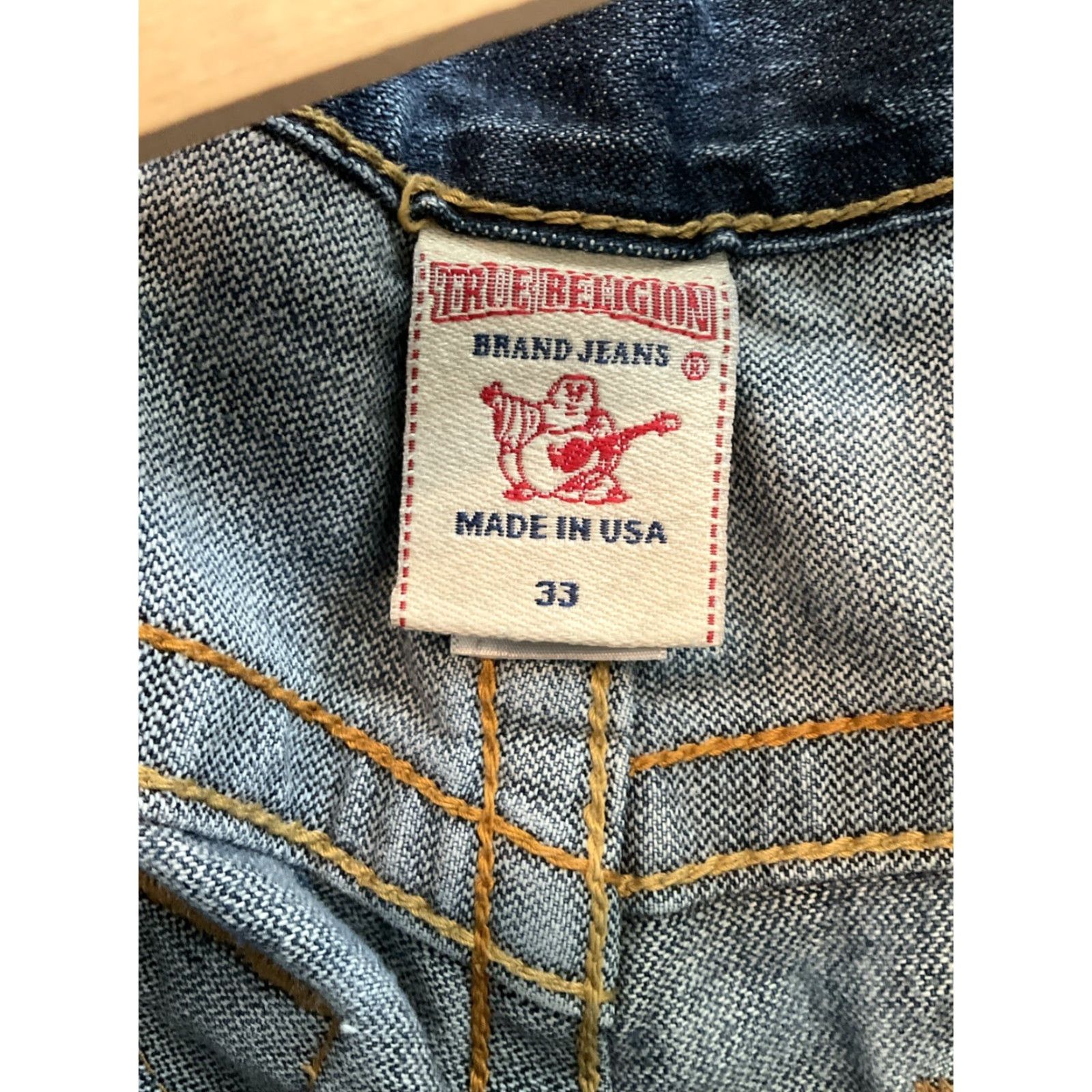 True Religion True Religion Jeans Ricky Relaxed Straight Mens 33 Inseam 34 Blue Denim Cotton 5-Pocket Logo Zipper Closure Size US 33 - 5 Thumbnail
