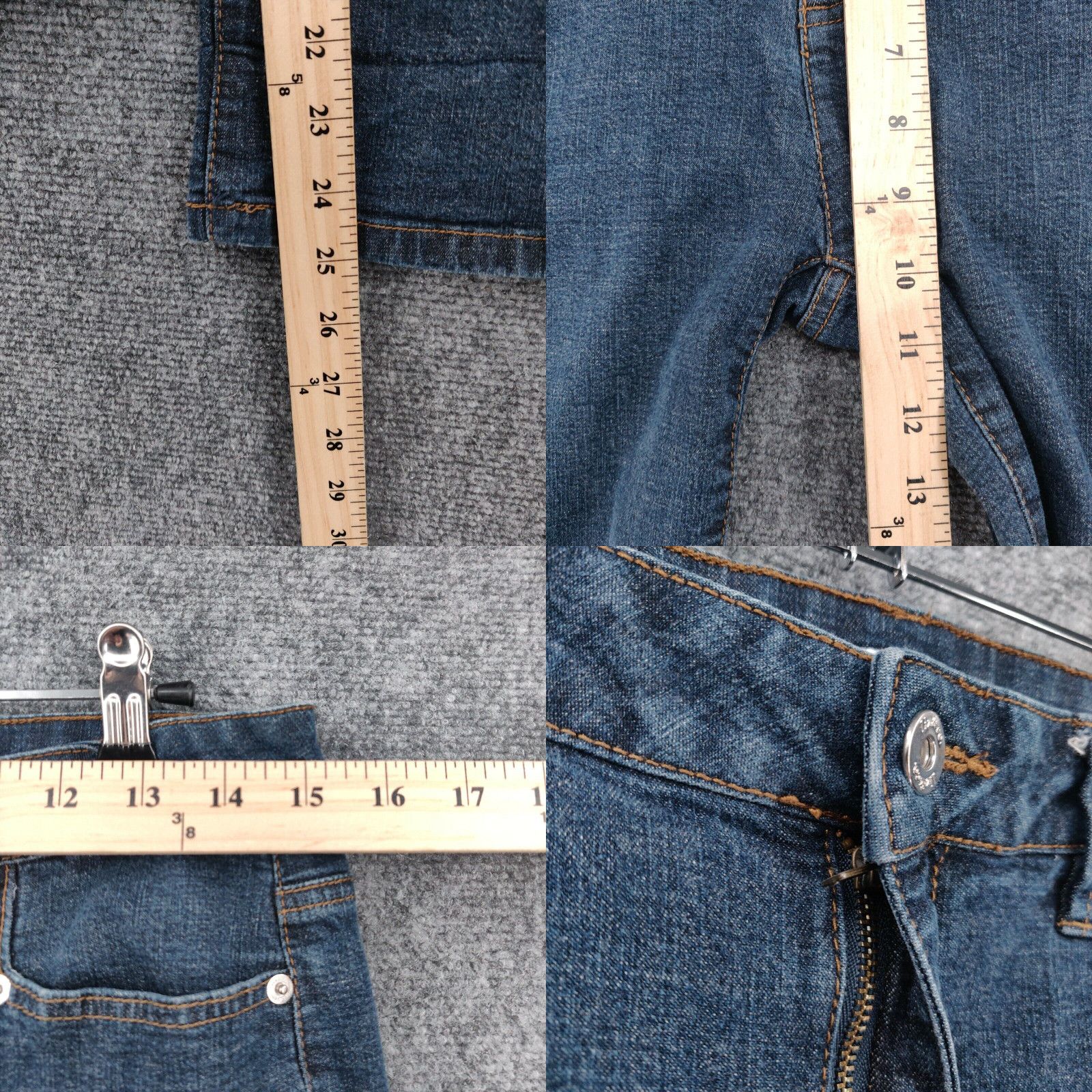 CO Liz & Co Jeans Womens 10 Straight Crop Leg Mid Rise Dark Wash Blue ...