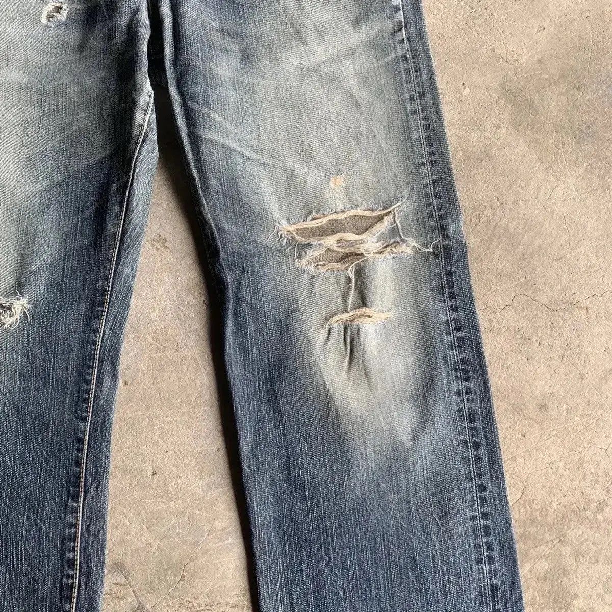 Vintage THRASHED‼️Vintage Edwin 505 Jeans Distressed Denim Pants Size US 36 / EU 52 - 7 Thumbnail