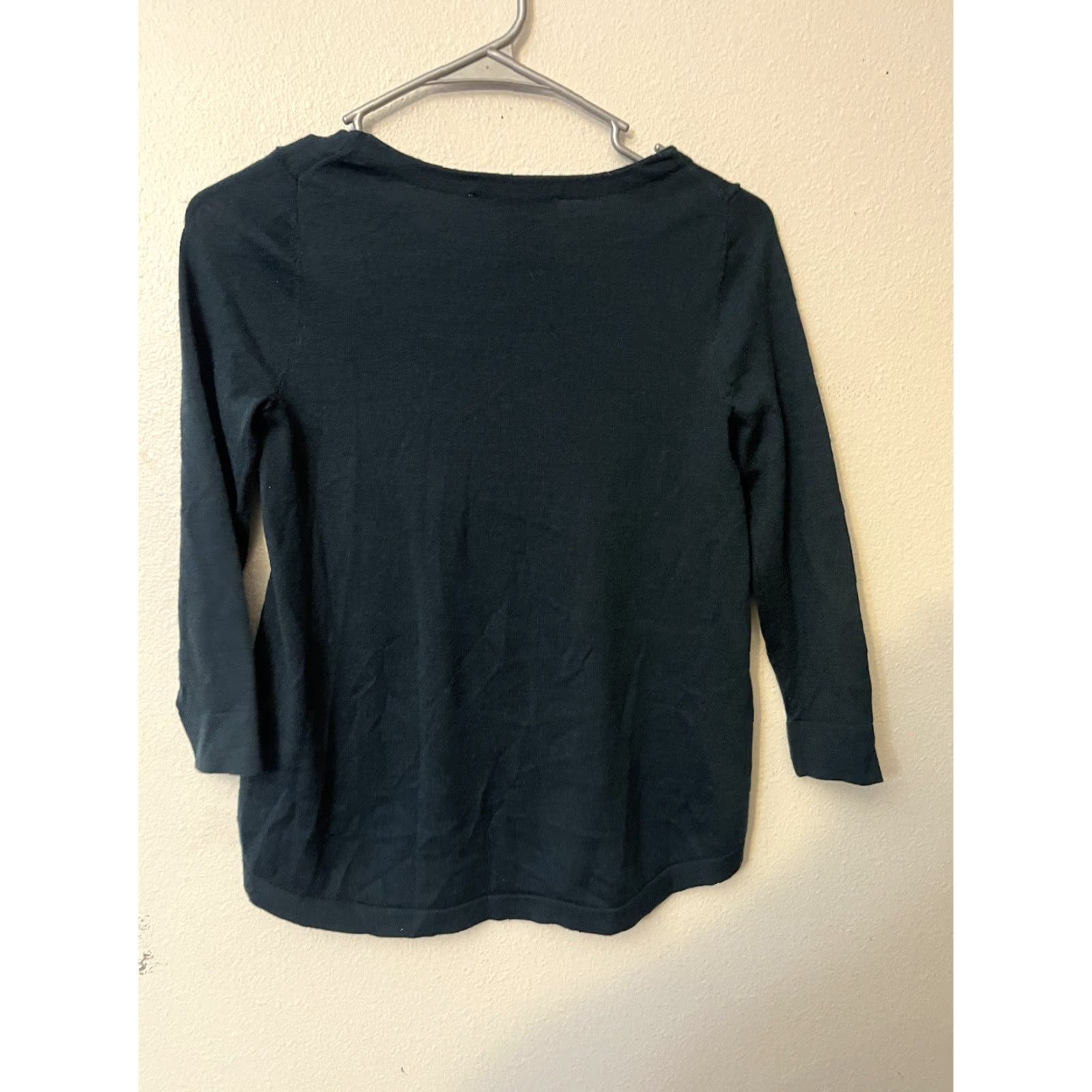 Loft LOFT Womens Pullover Sweater Crew Neck 3/4 Sleeve Green Size XSP Petite Size XS / US 0-2 / IT 36-38 - 3 Thumbnail