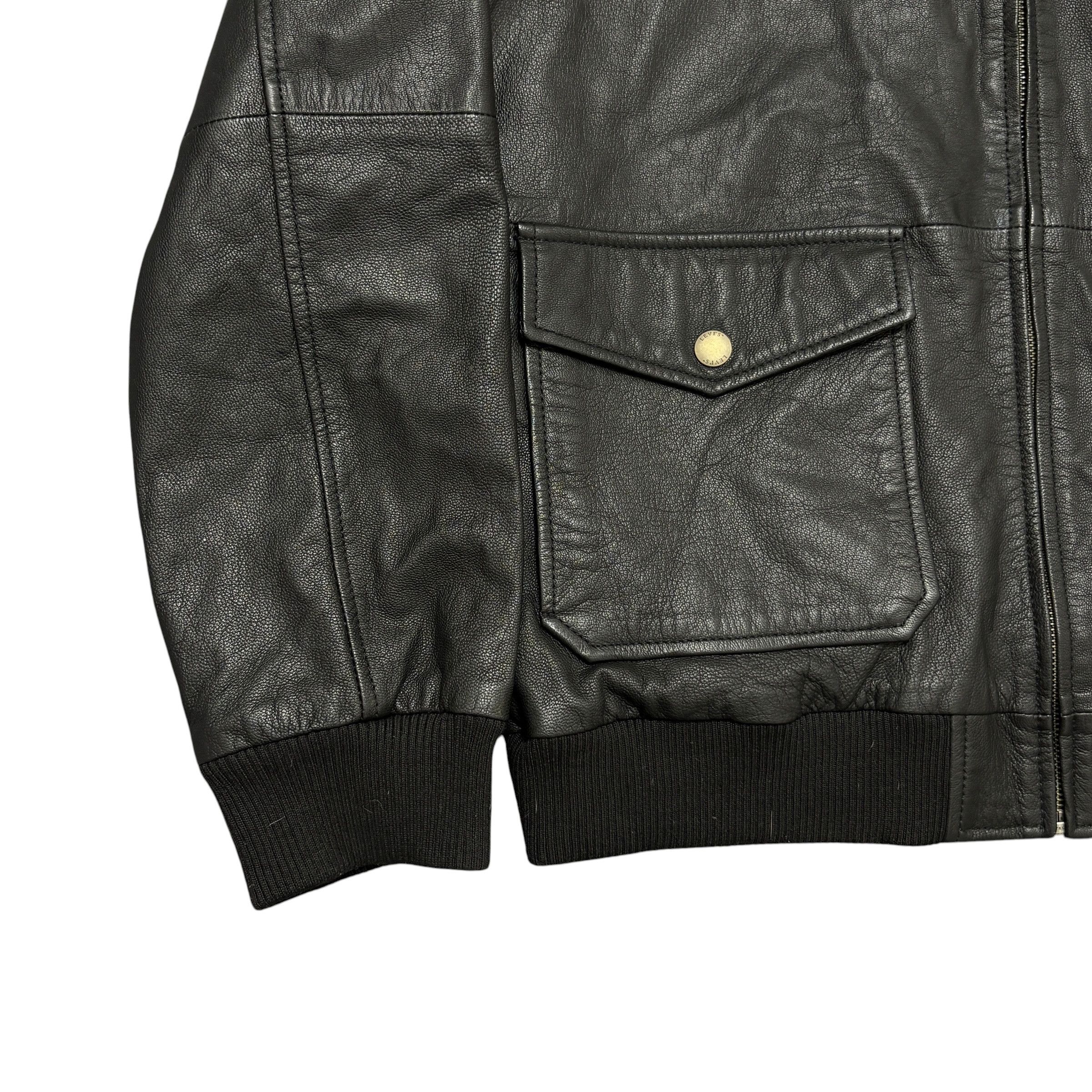 Levi's Levi's Goat Leather Jacket Aviator Bomber Jacket Zip Pockets Size US L / EU 52-54 / 3 - 9 Thumbnail