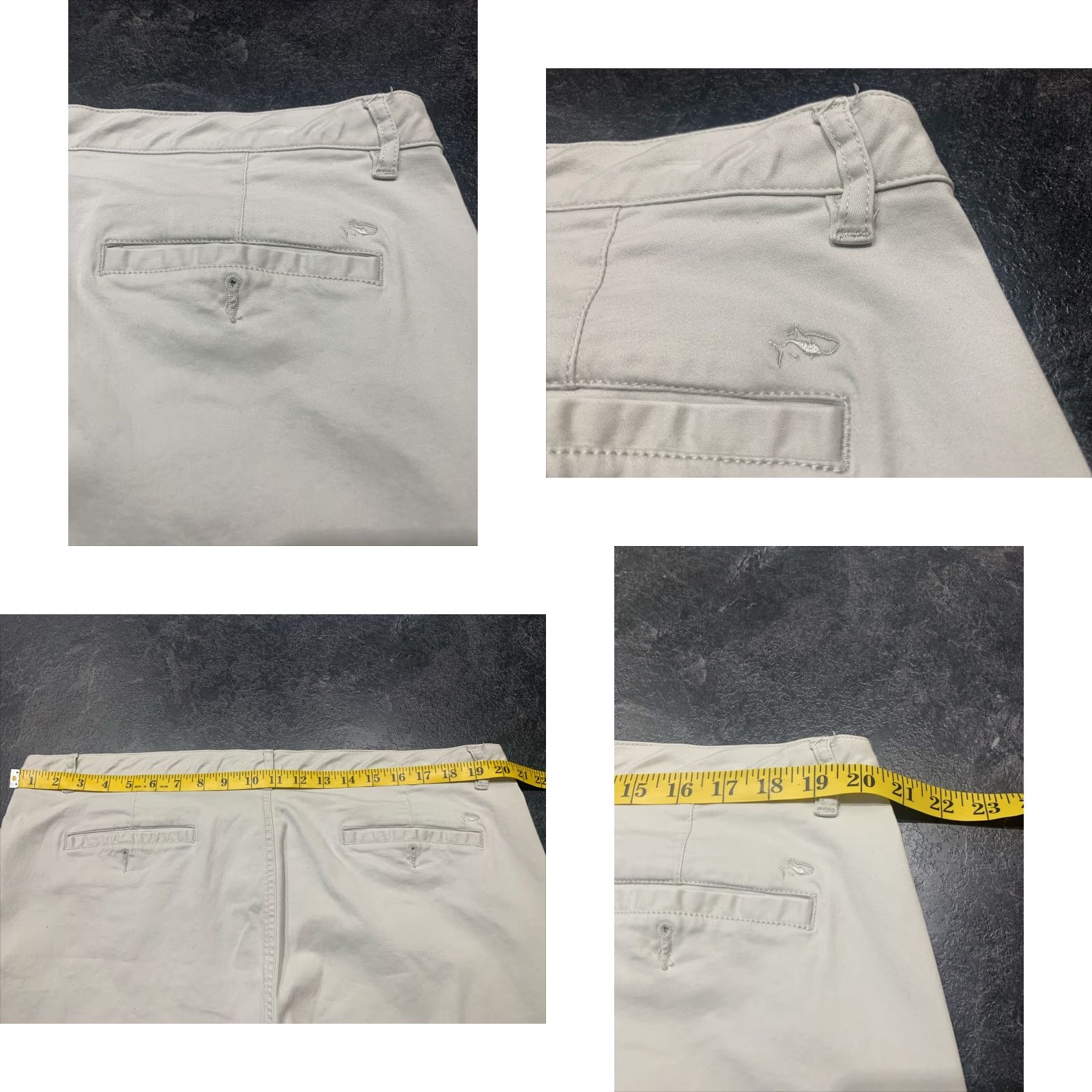 Vintage Fish Hippie Mens Chino Shorts 42 Beige Cotton Spandex Flat Front Casual Summer Size US 42 / EU 58 - 8 Thumbnail