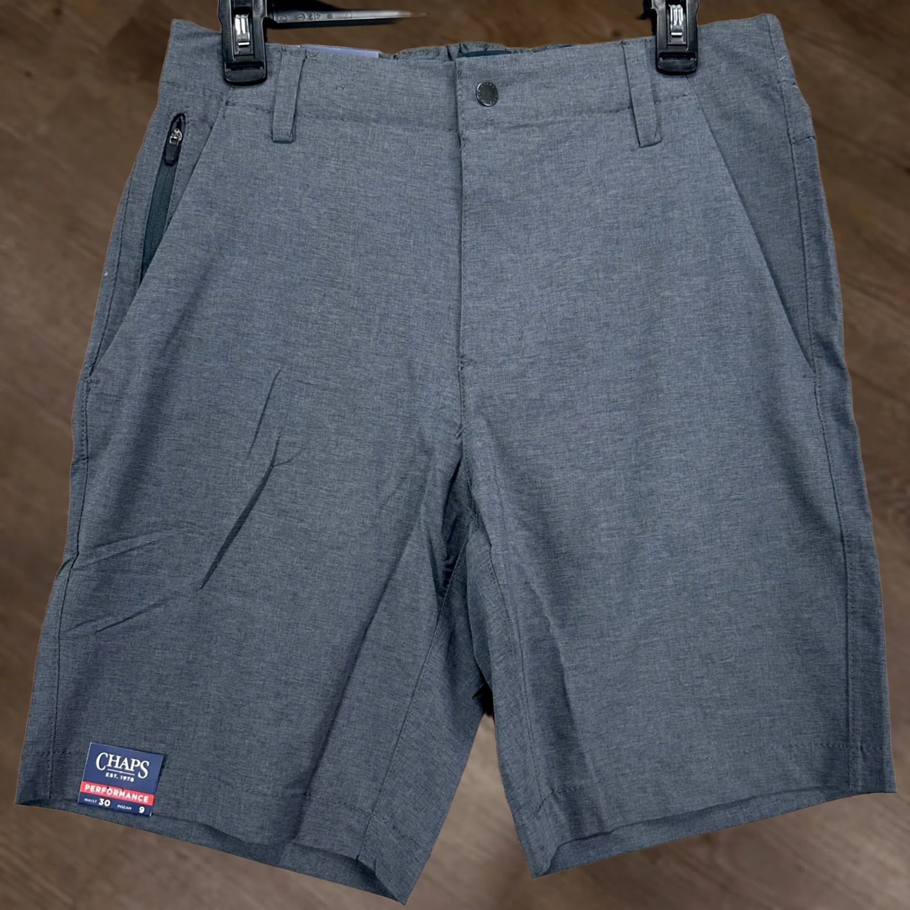 Chaps Chaps Chino Shorts Mens Golf Stretch Flat Front 30X9 Dark Grey Performance NEW Size US 30 / EU 46 - 1 Thumbnail