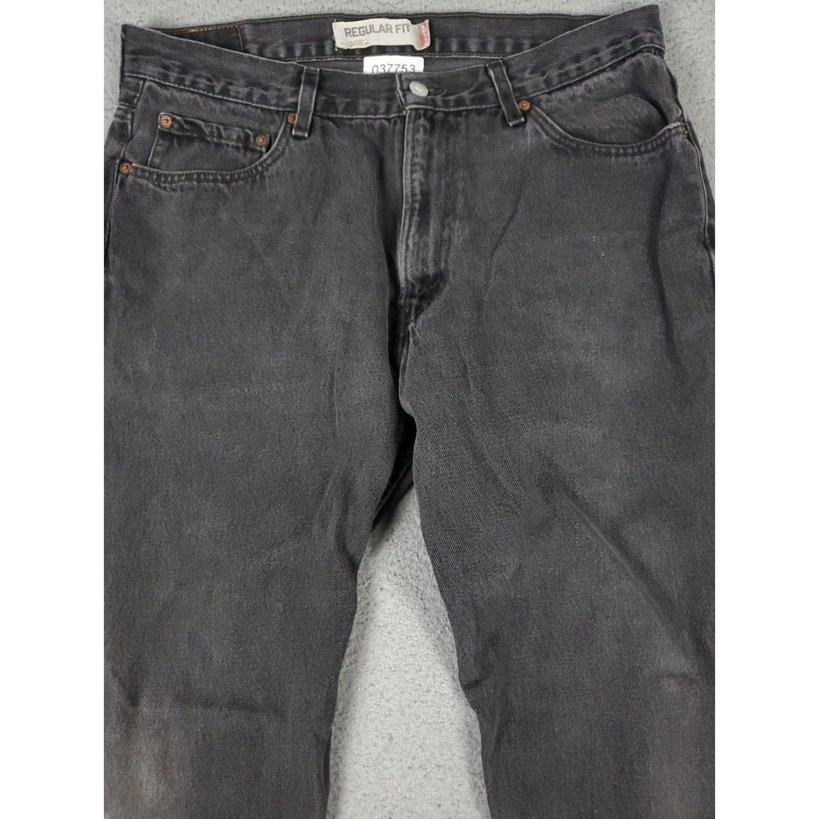 Levi's Levis 505 Straight Leg Jeans Mens Gray 36x34 Regular Size US 36 / EU 52 - 2 Thumbnail