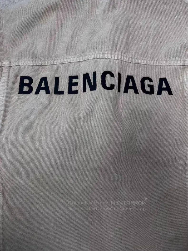 Balenciaga Balenciaga Single Button Long Sleeve Collar Denim Jacket Size US XL / EU 56 / 4 - 3 Thumbnail