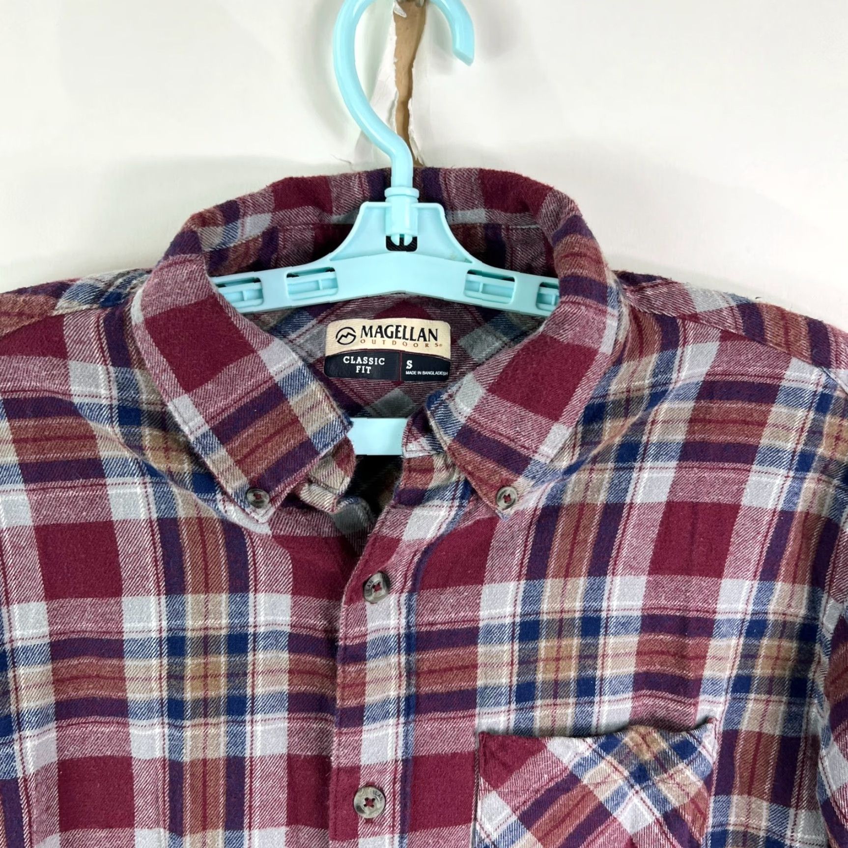 Vintage Magellan Plaid Flannel Button-Down Shirt Mens Size Small Maroon Casual Outdoor Size US S / EU 44-46 / 1 - 3 Thumbnail