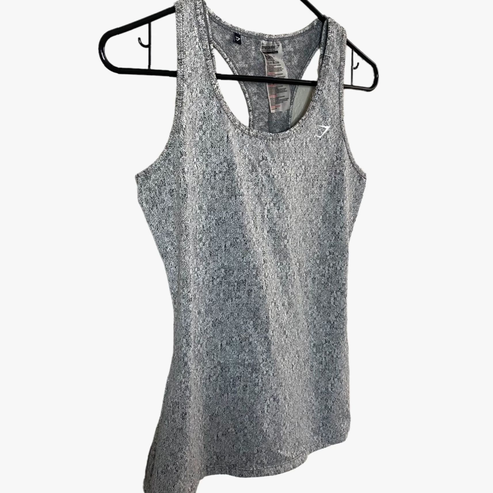 Gymshark VINTAGE Gymshark Fleur Texture Cross-Back Sports Tank Womens Small Gray Athletic Top Size S / US 4 / IT 40 - 3 Thumbnail
