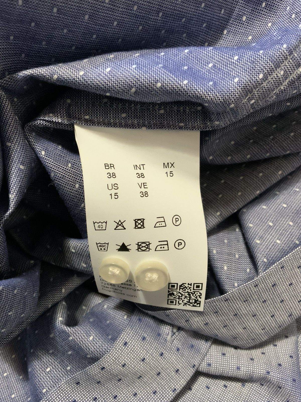 Hugo Boss $155 Hugo Boss Jason Slim Blue Polka Dot Button Dress Shirt Size US S / EU 44-46 / 1 - 7 Thumbnail