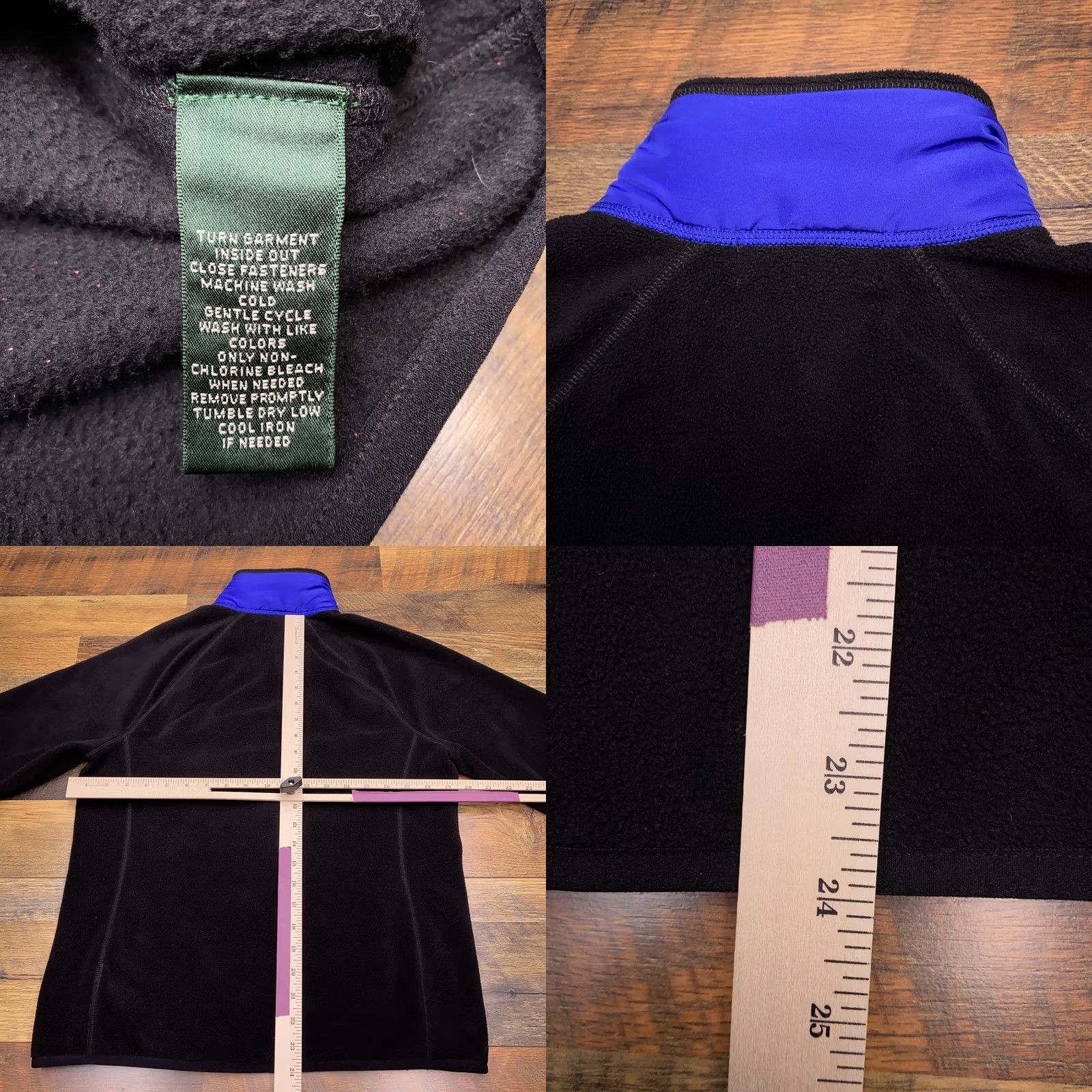 Ralph Lauren Lauren Ralph Lauren Jacket Fleece Large Blue Black Full Zip Quilted Size L / US 10 / IT 46 - 8 Thumbnail