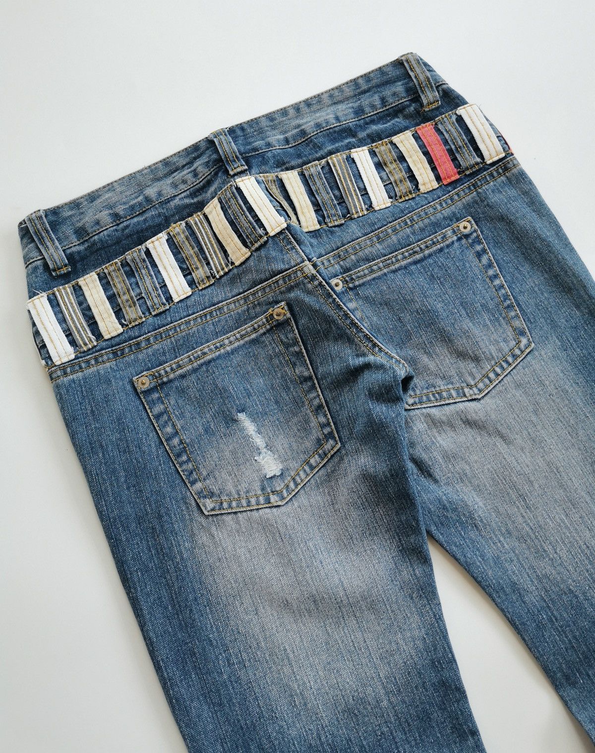 Japanese Brand Mouth Valley Double Waist Distressed Jeans Size US 30 / EU 46 - 7 Thumbnail