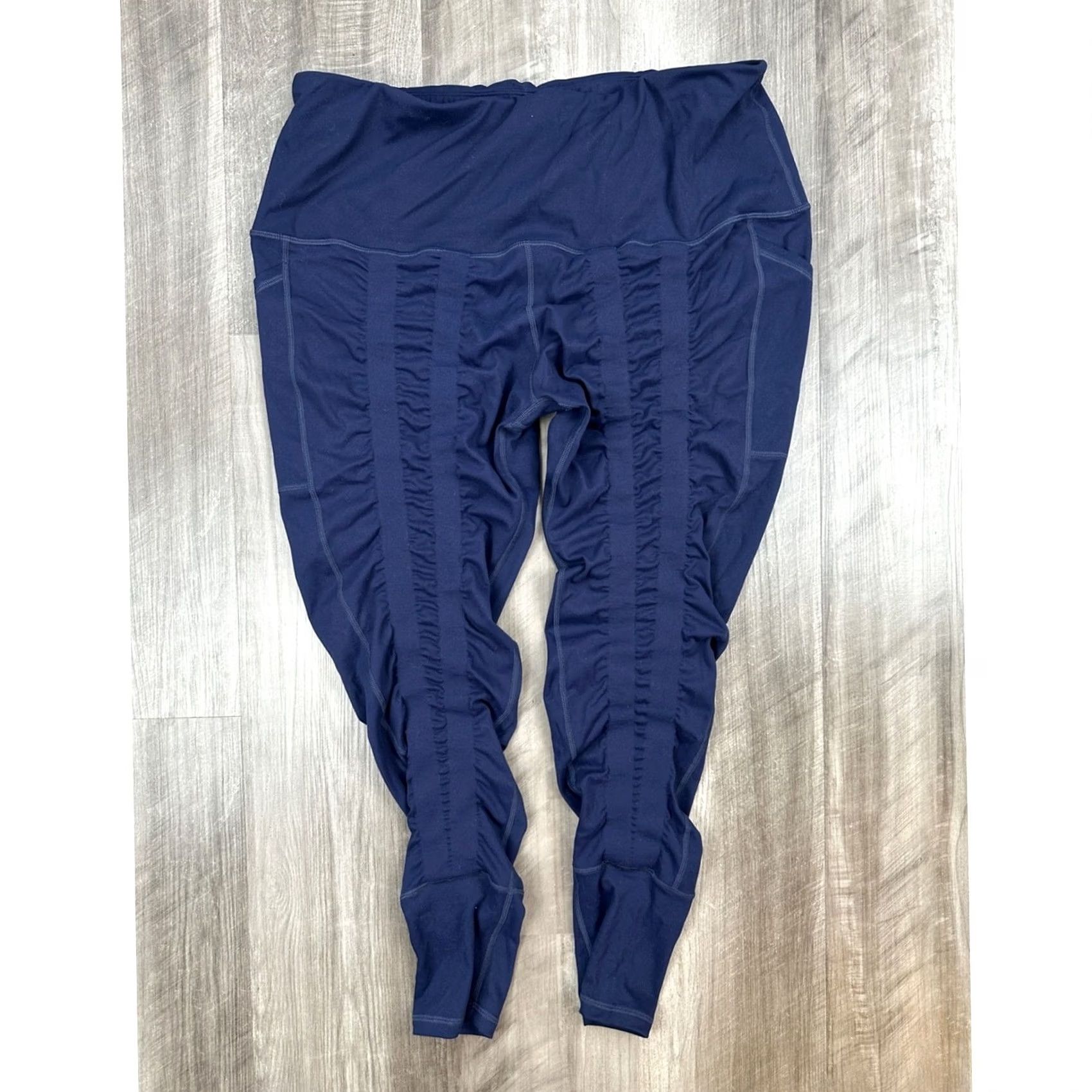 Vintage Sweetflexx High Rise Pockets Navy Resistance Leggings Womens 18 Regular Blue NTWOT NWOT 26in 34in 36in 13in 4.5in 11.5in Compression tights Size 40" / US 18 - 2 Thumbnail