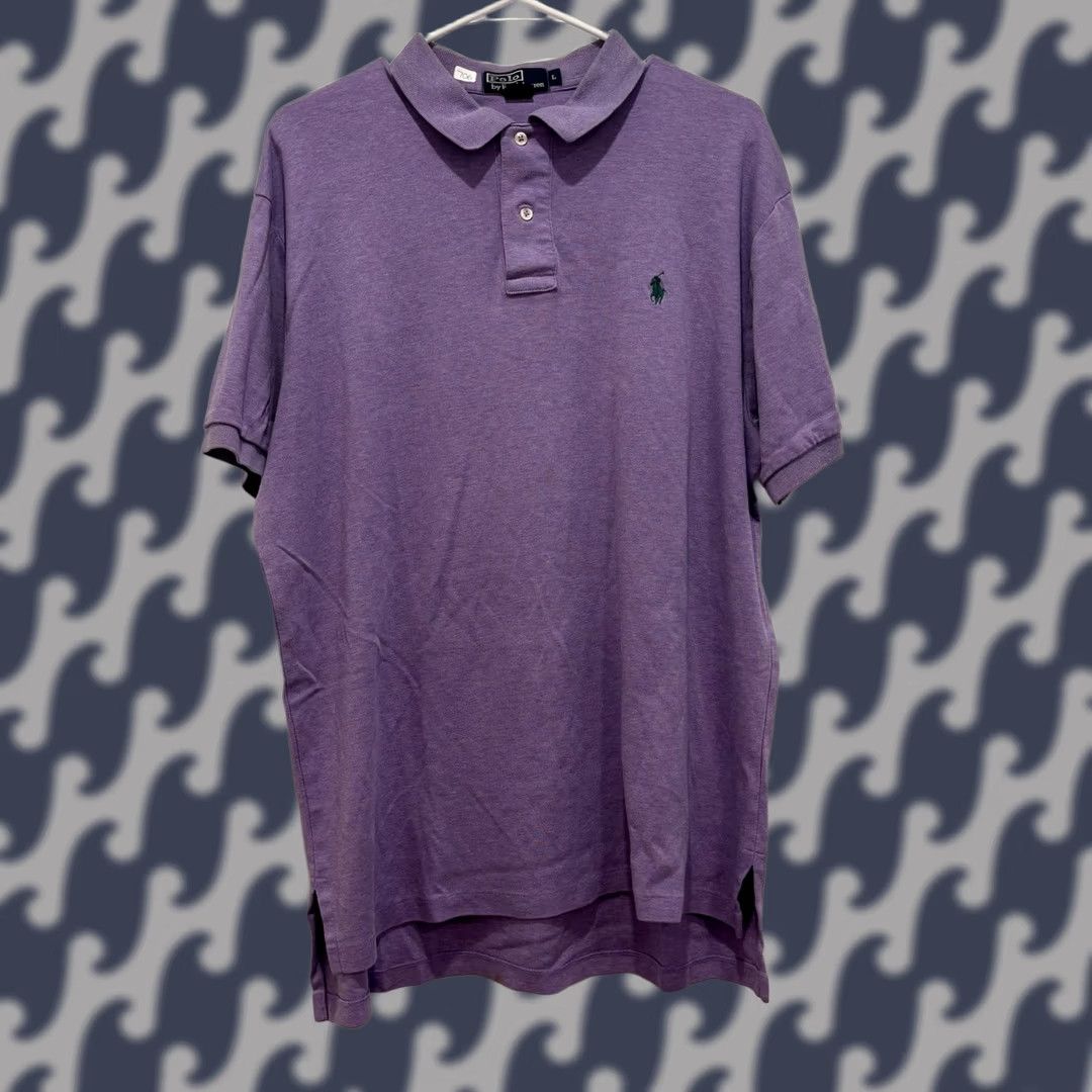 Polo Ralph Lauren Polo Ralph Lauren Mens Large Purple Heather Cotton Short Sleeve Polo Shirt L Size US L / EU 52-54 / 3 - 1 Thumbnail