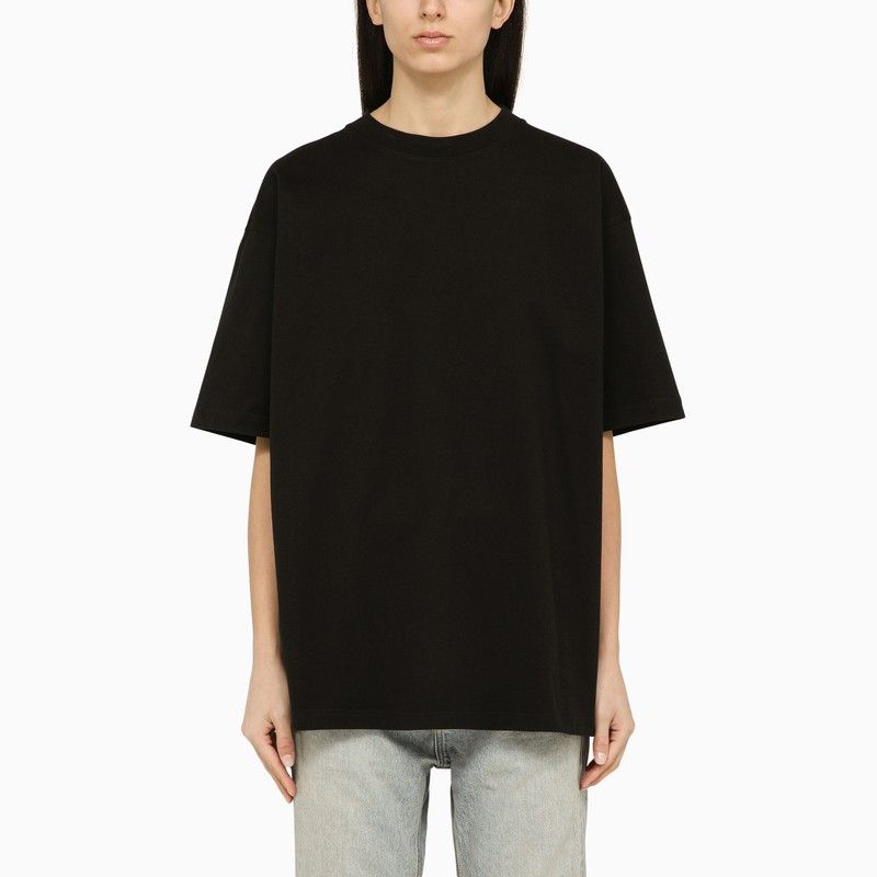 image of Balenciaga Black Crew-Neck T-Shirt With Logo Size Xs, Women's