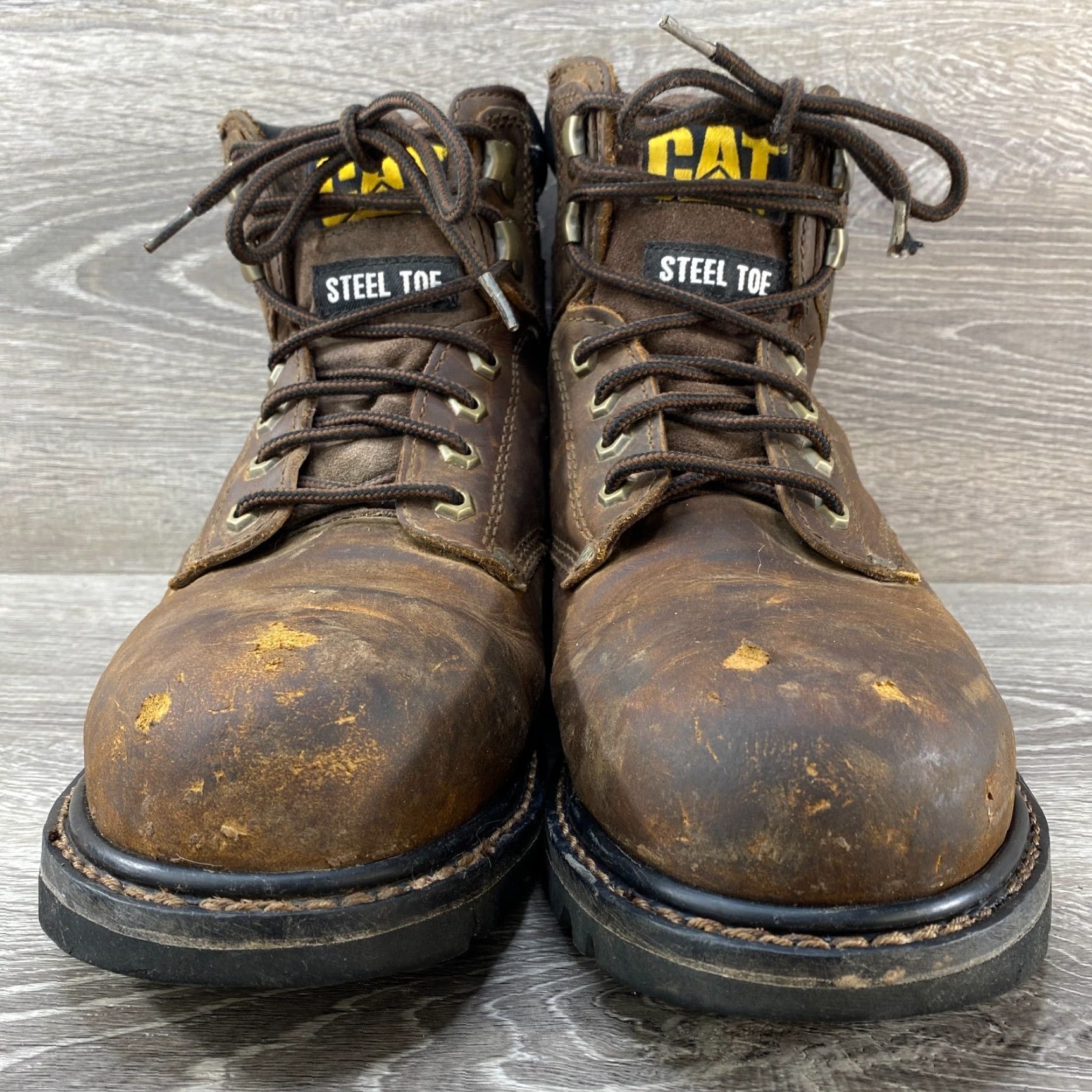 Vintage Caterpillar CAT Second Shift Steel Toe Work Boots P89586 Brown Leather Mens 10 Size US 9 / EU 42 - 4 Thumbnail