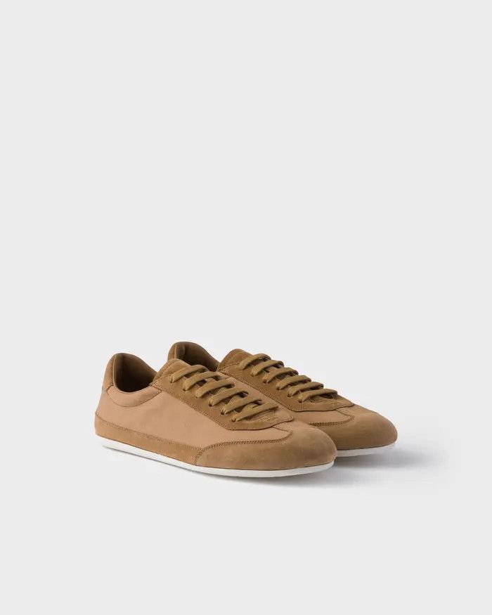 o1mt1gz0226 Suede And Fabric Sneakers in Brown