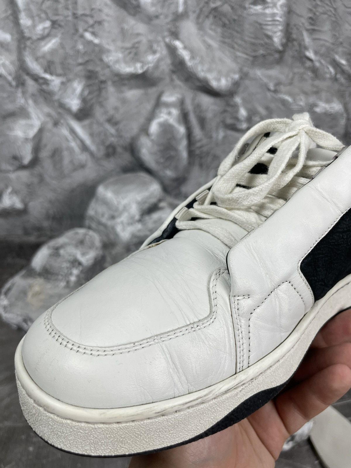 Gucci Gucci Black / White Leather Zip Sneakers Size US 9.5 / EU 42-43 - 11 Thumbnail