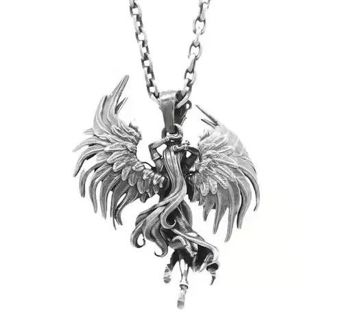 Vintage Evil Angel Wings Goddess Pendant Necklace Size ONE SIZE - 3 Thumbnail
