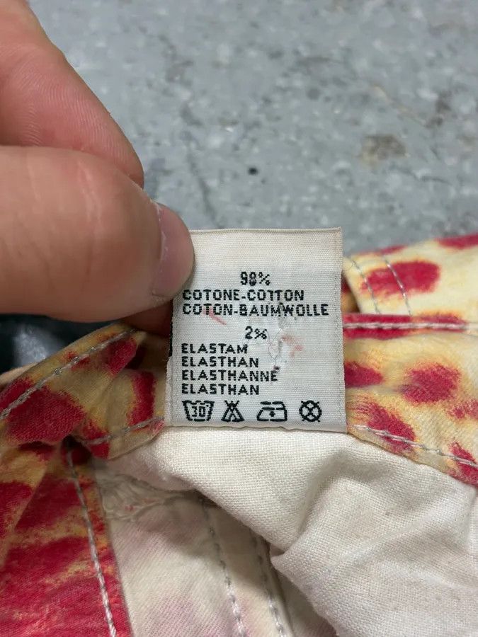 Designer × Roberto Cavalli × Vintage 2000s Roberto Cavalli Beige & Red Glamour Skirt Size 28" / US 6 / IT 42 - 9 Thumbnail