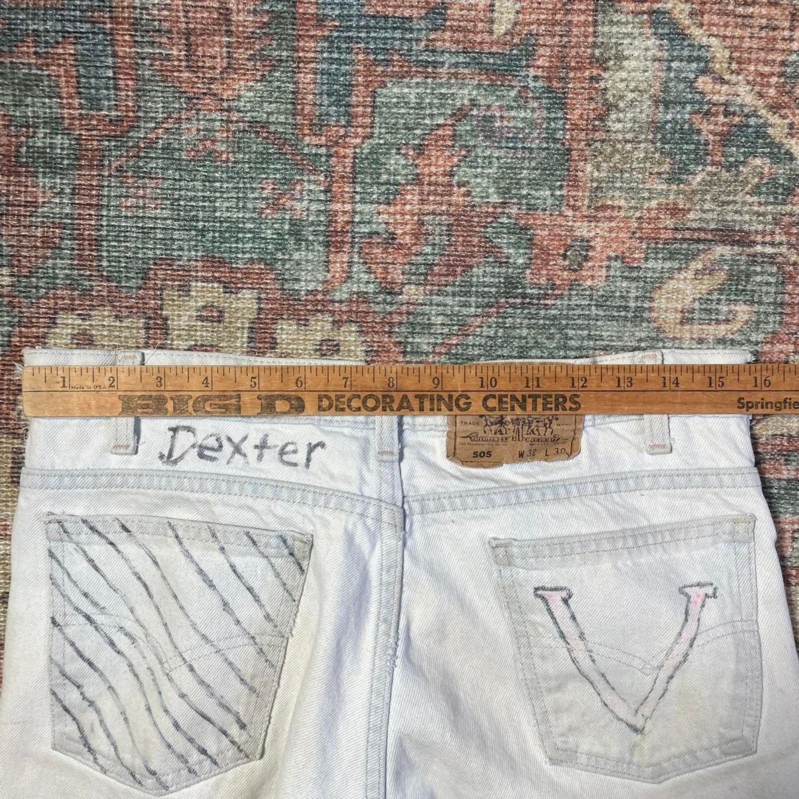 Levi's Vintage 1980s/90s Levis Handpainted 90210 Jeans Size US 32 / EU 48 - 7 Thumbnail
