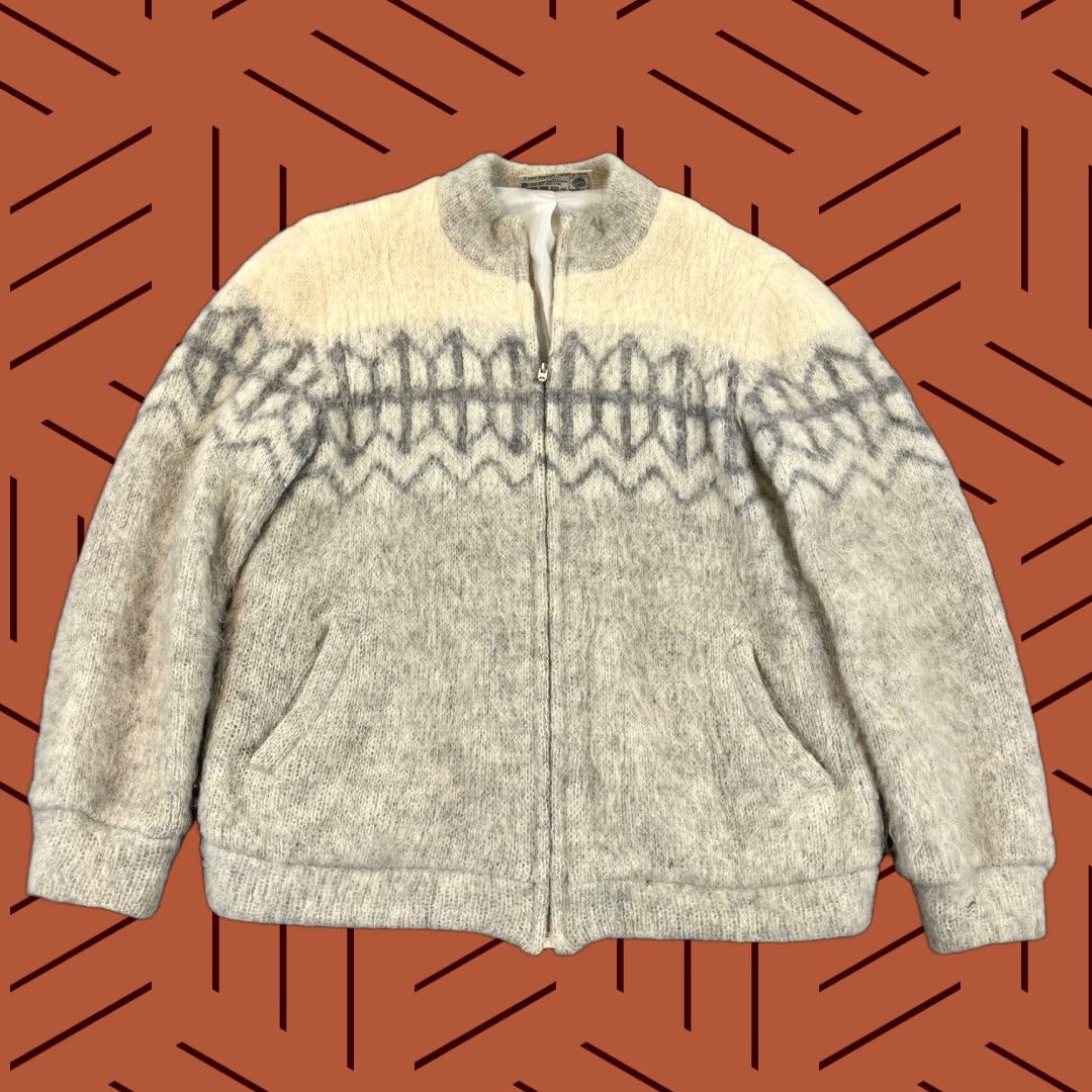 Vintage SAMBAND Iceland Sweater Womens L/XL Ivory Pure New Wool Full Zip Isle Nordic Vintage Size L / US 10 / IT 46 - 1 Thumbnail