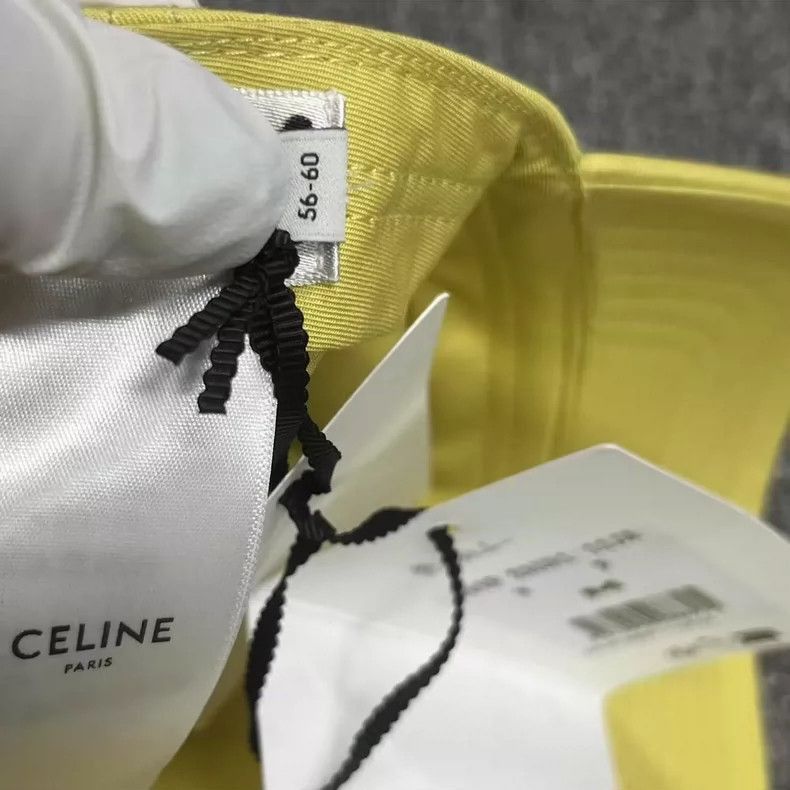 Celine Celine Yellow Embroidered Cotton Cap Size ONE SIZE - 4 Thumbnail