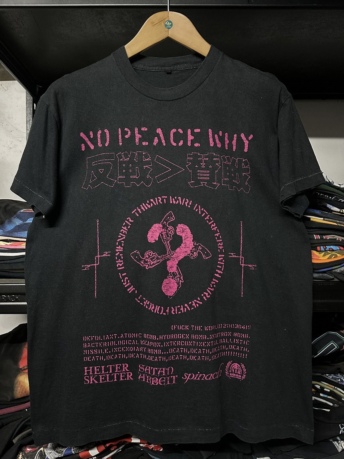 Band Tees Vintage 90s FUCK THE WORLD Helter Skelter Hardcore Faded Tee Size US XL / EU 56 / 4 - 1 Thumbnail