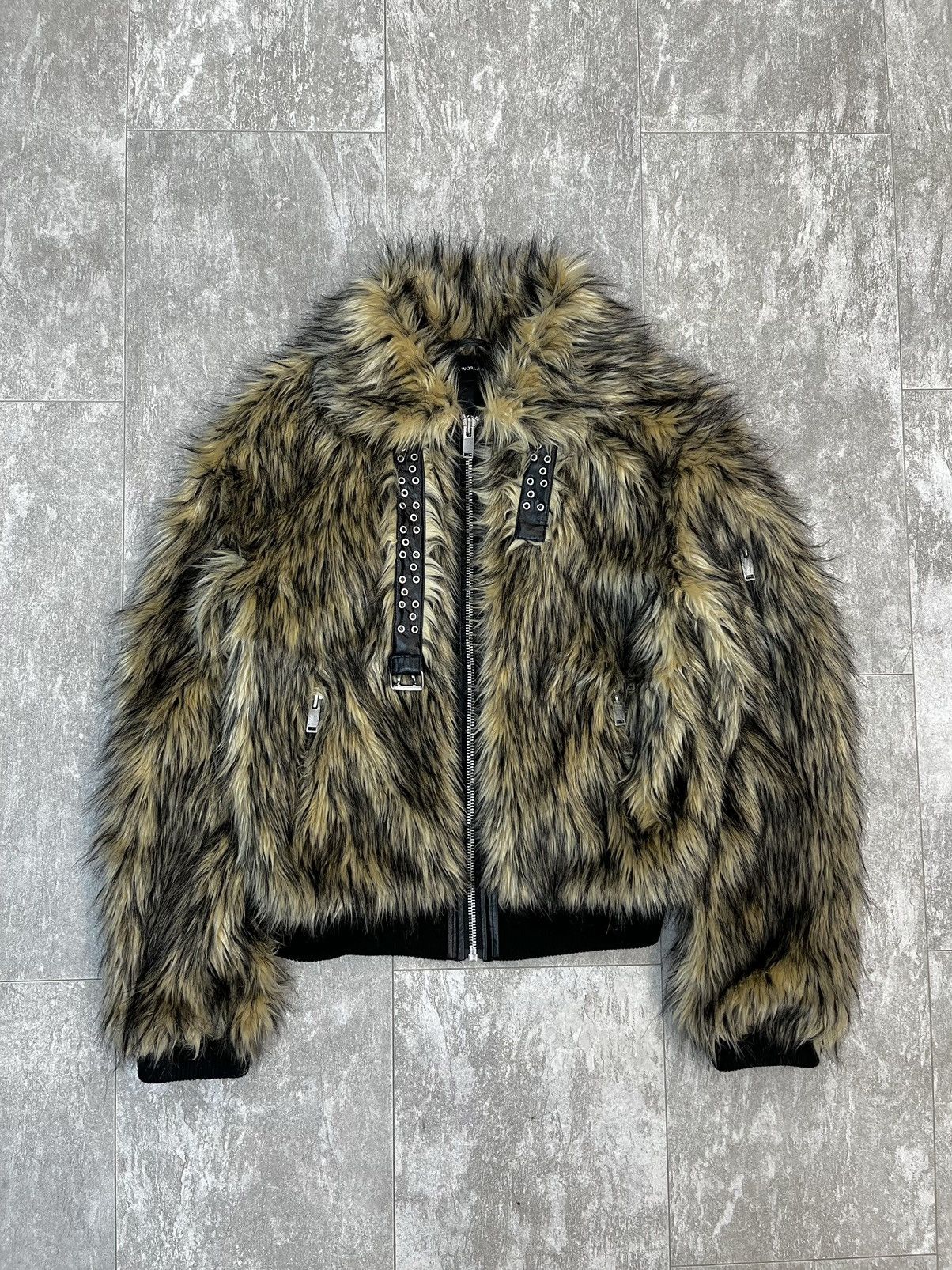 image of Racer Worldwide Fur Bomber in Brown, Men's (Size Medium)