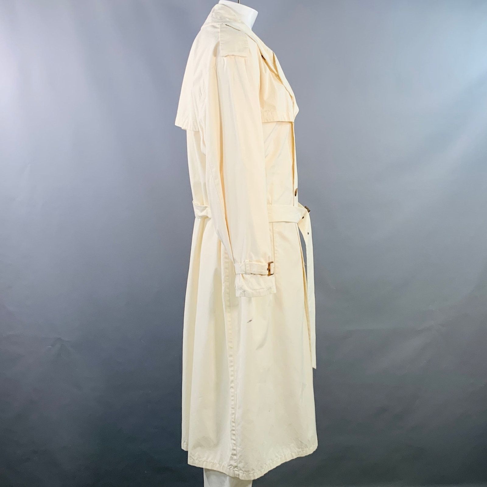 Giorgio Armani Vintage Size L Cream Cotton Oversized Belted Trenchcoat Size US L / EU 52-54 / 3 - 2 Thumbnail