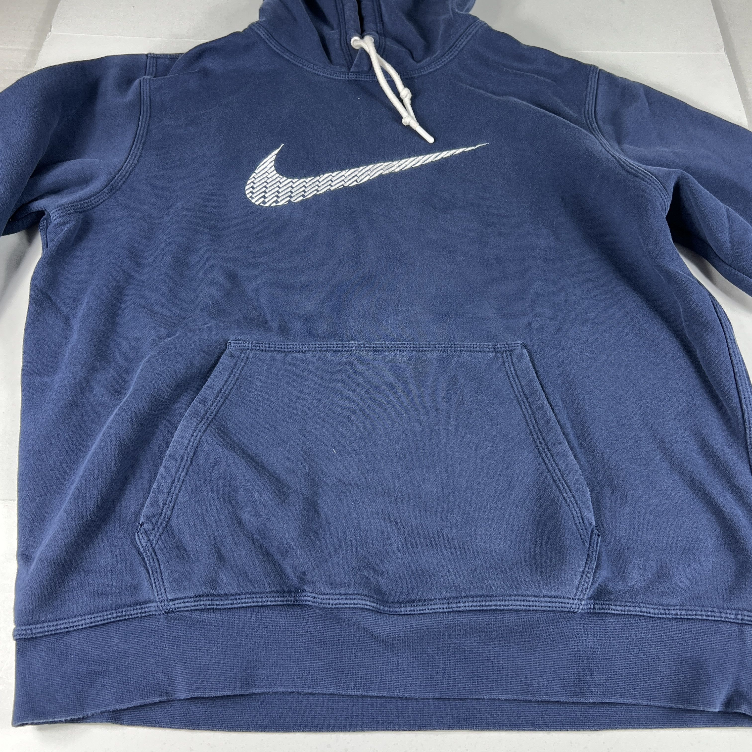 Nike Nike Sweatshirt Blue & White Faded Swoosh Logo Hoodie Size US L / EU 52-54 / 3 - 6 Thumbnail