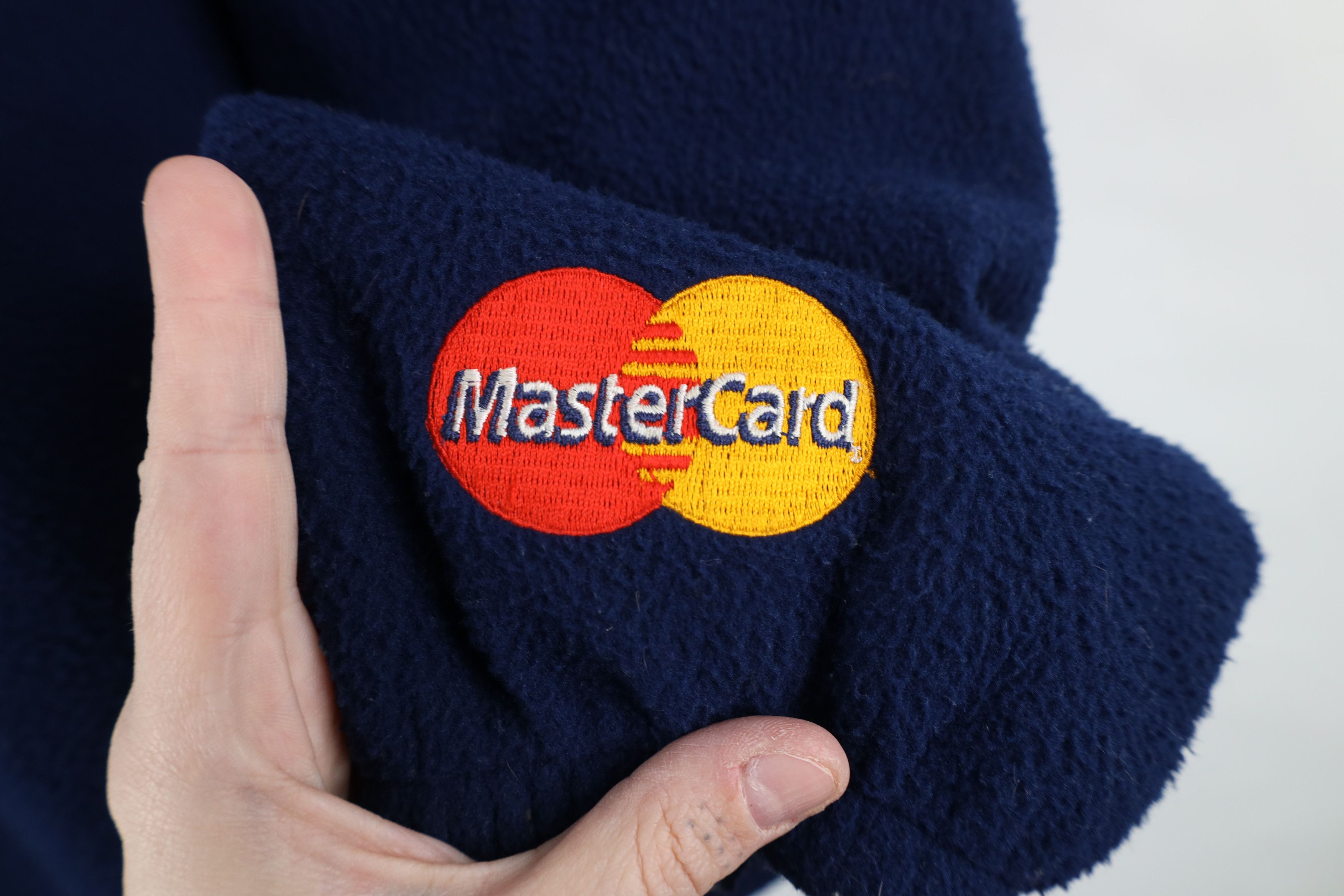 Vintage Vintage 90s Master Card Credit Card Half Zip Fleece Sweater Size US L / EU 52-54 / 3 - 4 Thumbnail