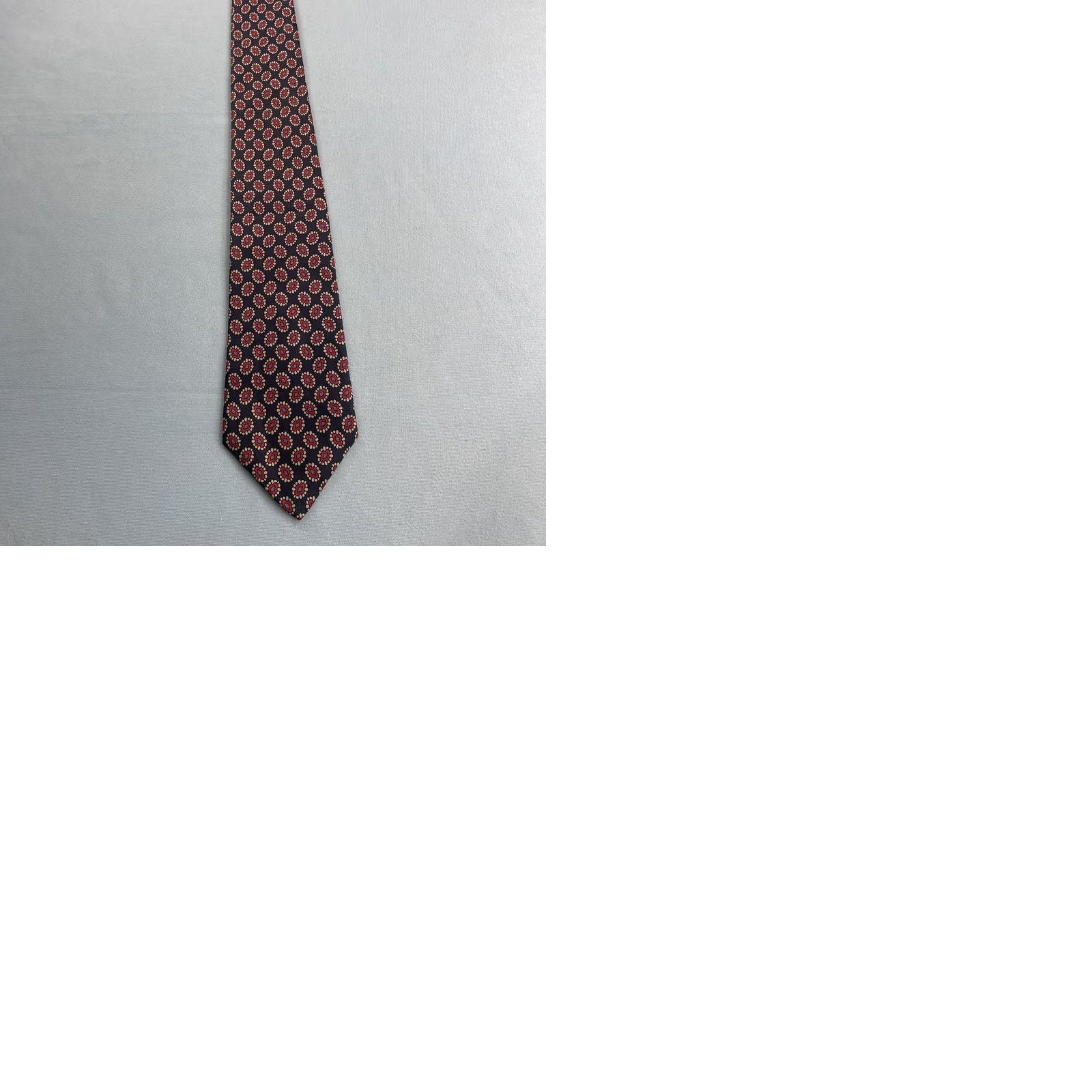 Vintage Robinson's Silk Tie Handmade Vtg Necktie Deco Geometry Micro Yellow Wide Classic 57"-60" Mens Vintage Tie Size ONE SIZE - 9 Thumbnail