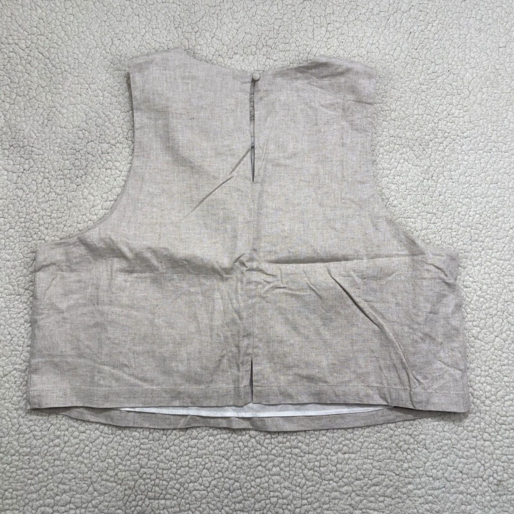 Banana Republic NWT Banana Republic Linen Blend Shell Tank Top Size XXL Cream Cropped Sleeveless Size XXL / US 16-18 / IT 52-54 - 4 Thumbnail