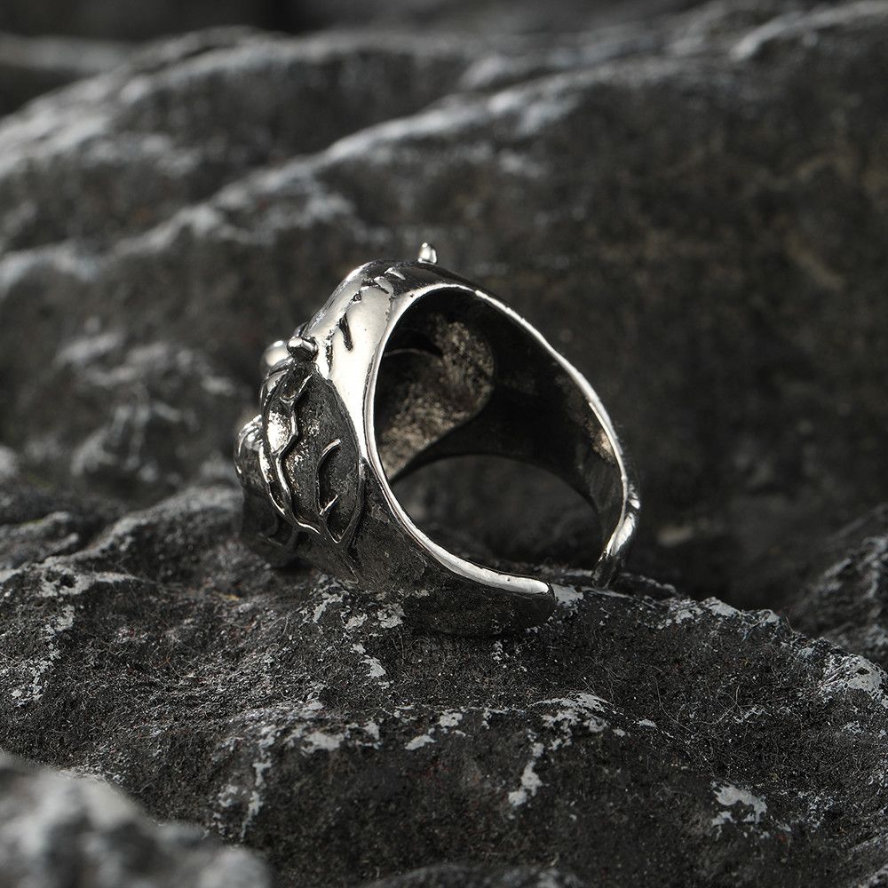 Jewelry × Vintage Resizable Simple Clown Skull Mask Ring Size ONE SIZE - 4 Thumbnail
