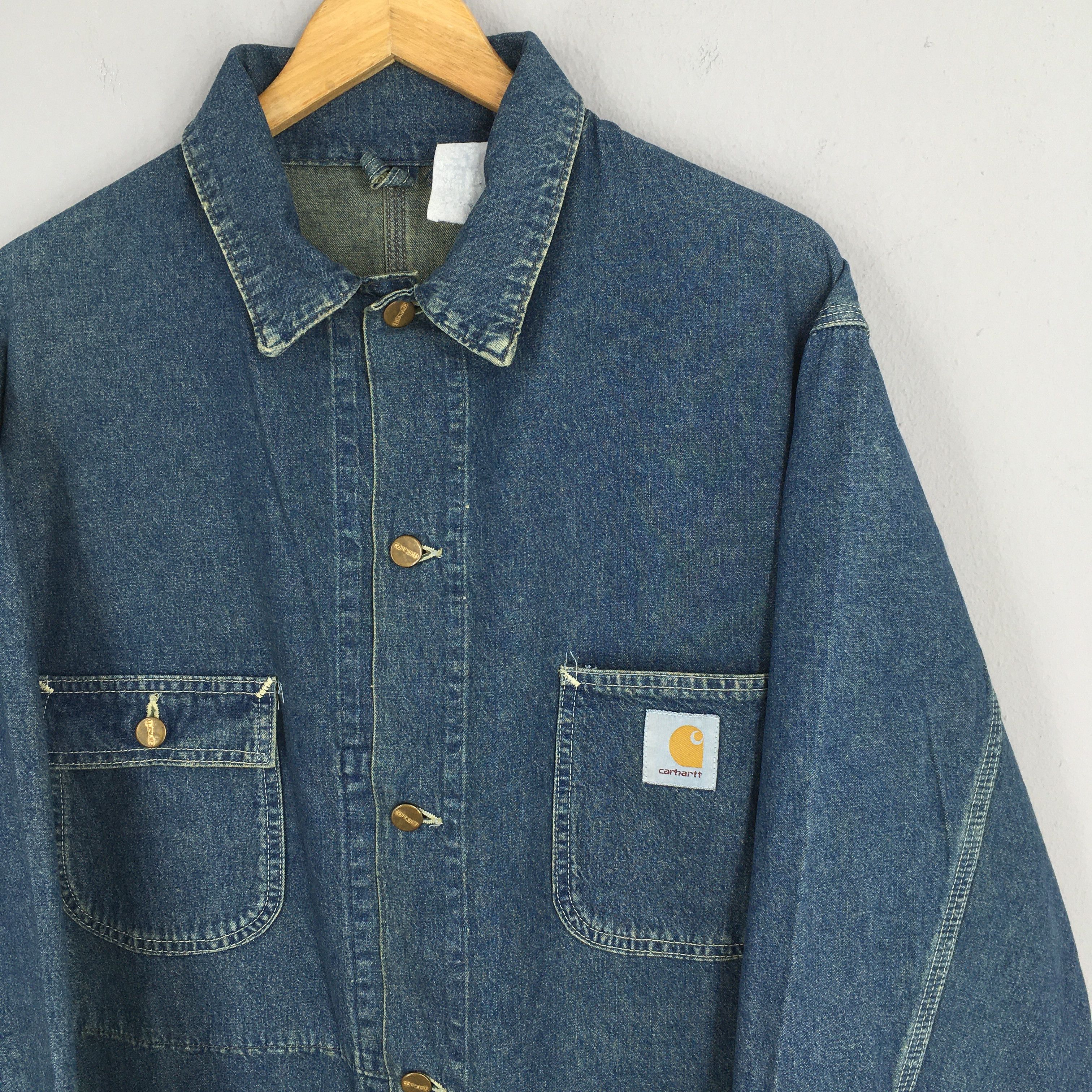 Carhartt 80s Carhartt Michigan Denim Chore Workers Jacket XLarge Size US XL / EU 56 / 4 - 2 Thumbnail