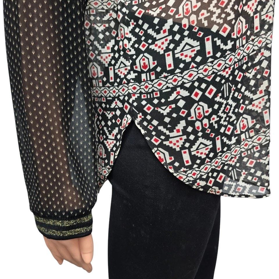 Scotch & Soda Scotch & Soda Blouse Geo Print Contrast Sleeves Gold trim M Size M / US 6-8 / IT 42-44 - 9 Thumbnail