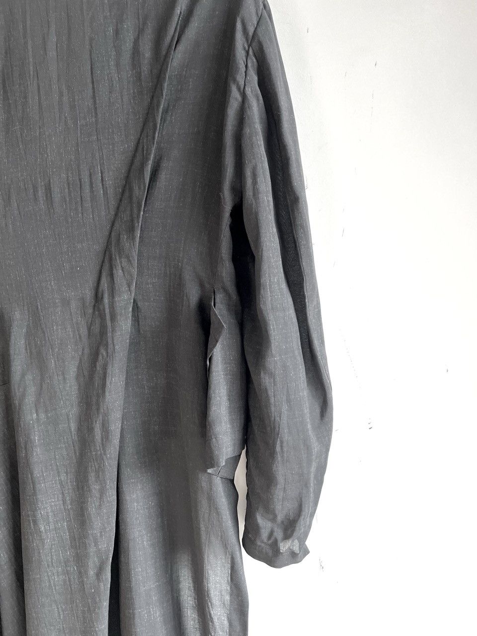 Yohji Yamamoto Yohji Yamamoto Femme - Tencel Asymmetric Long Shirt Jacket Size S / US 4 / IT 40 - 8 Thumbnail