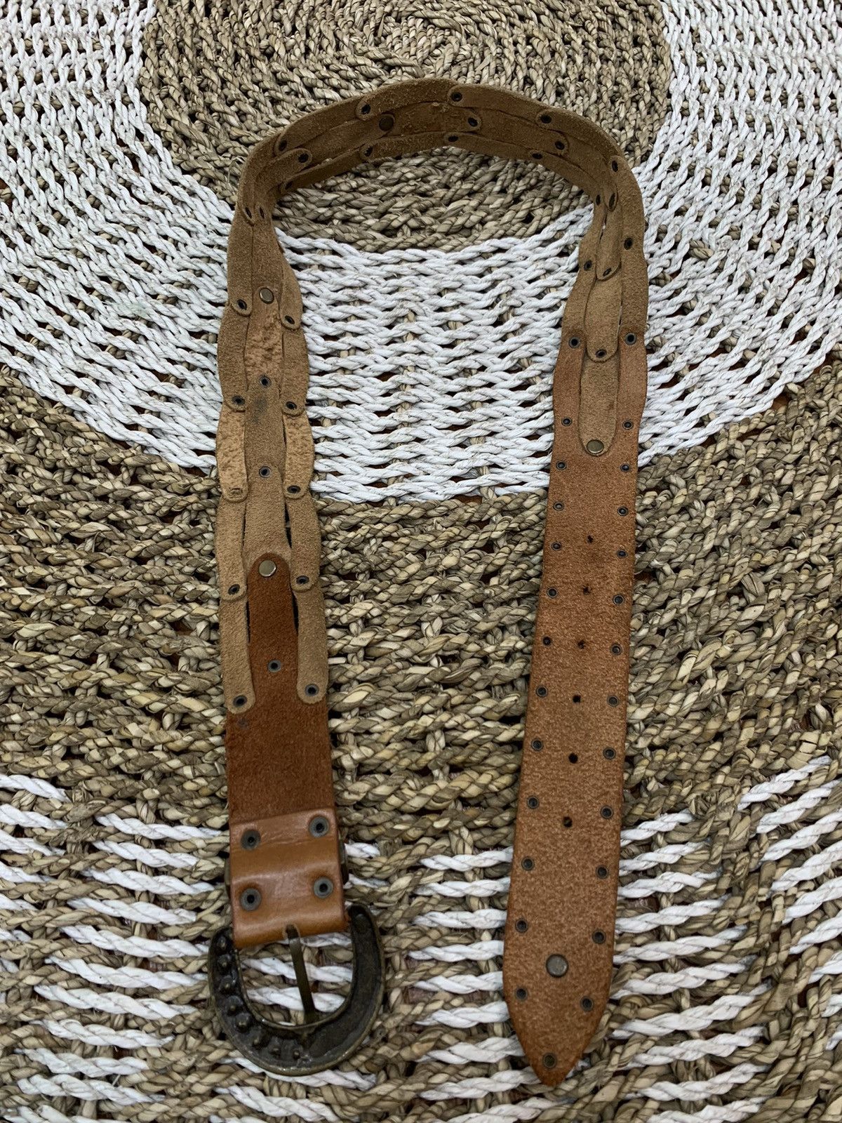 If Six Was Nine Y2k studded punk braid Brown belt Size ONE SIZE - 12 Thumbnail